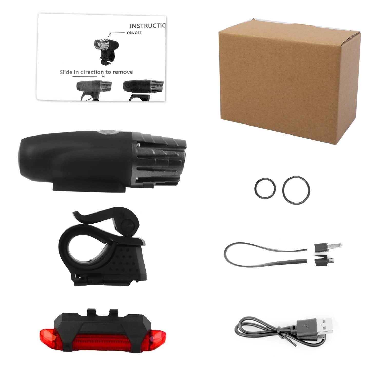 iMounTEK Bike Front Flashlight IPX4 Water-Resistant with Tail Warning/Safety LED Lamp Outdoor Recreation - Tophatter Daily Deals