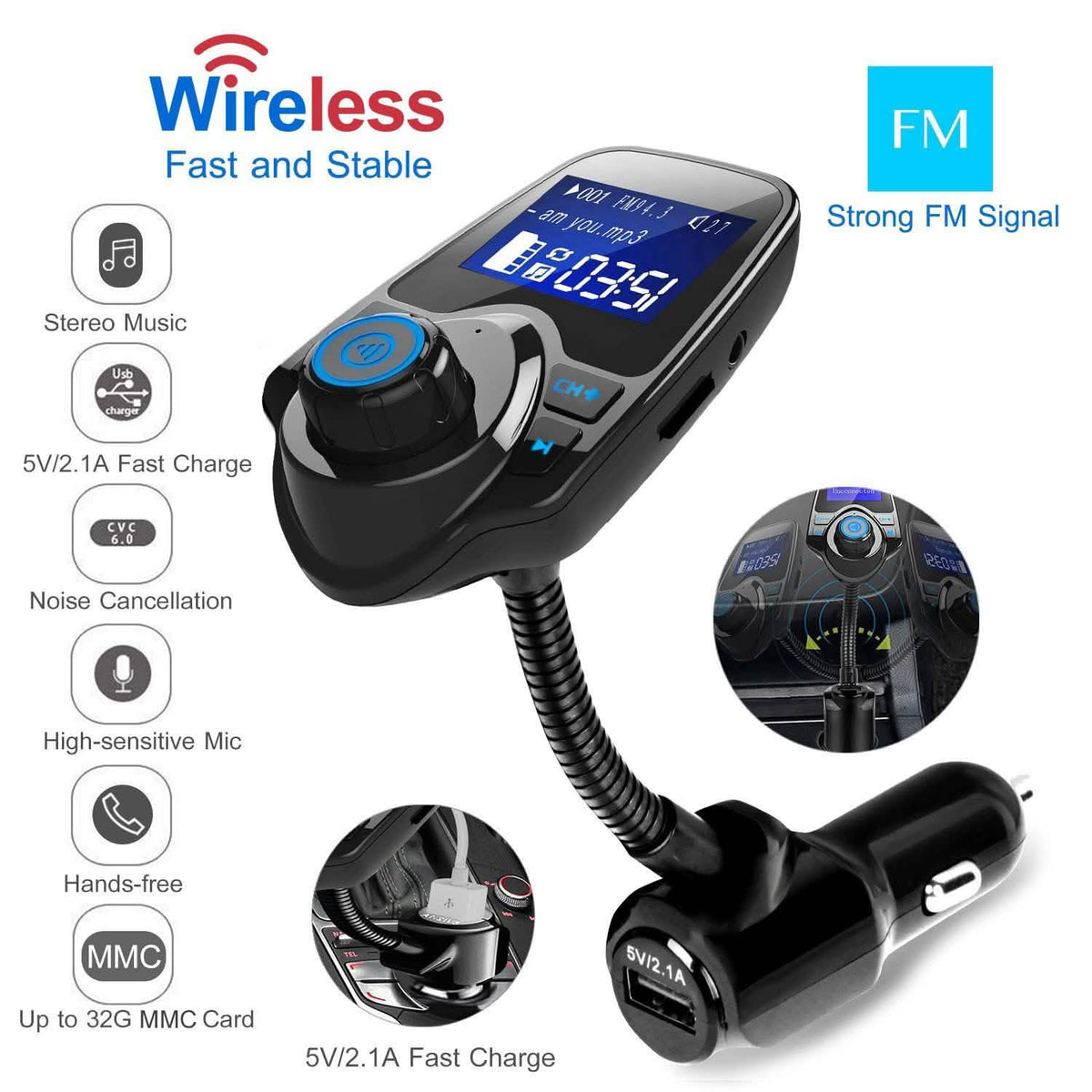 iMounTek Car Wireless FM Transmitter Automotive - Tophatter Daily Deals