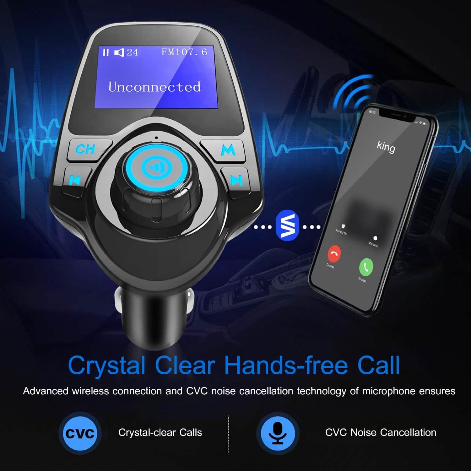 iMounTek Car Wireless FM Transmitter Automotive - Tophatter Daily Deals