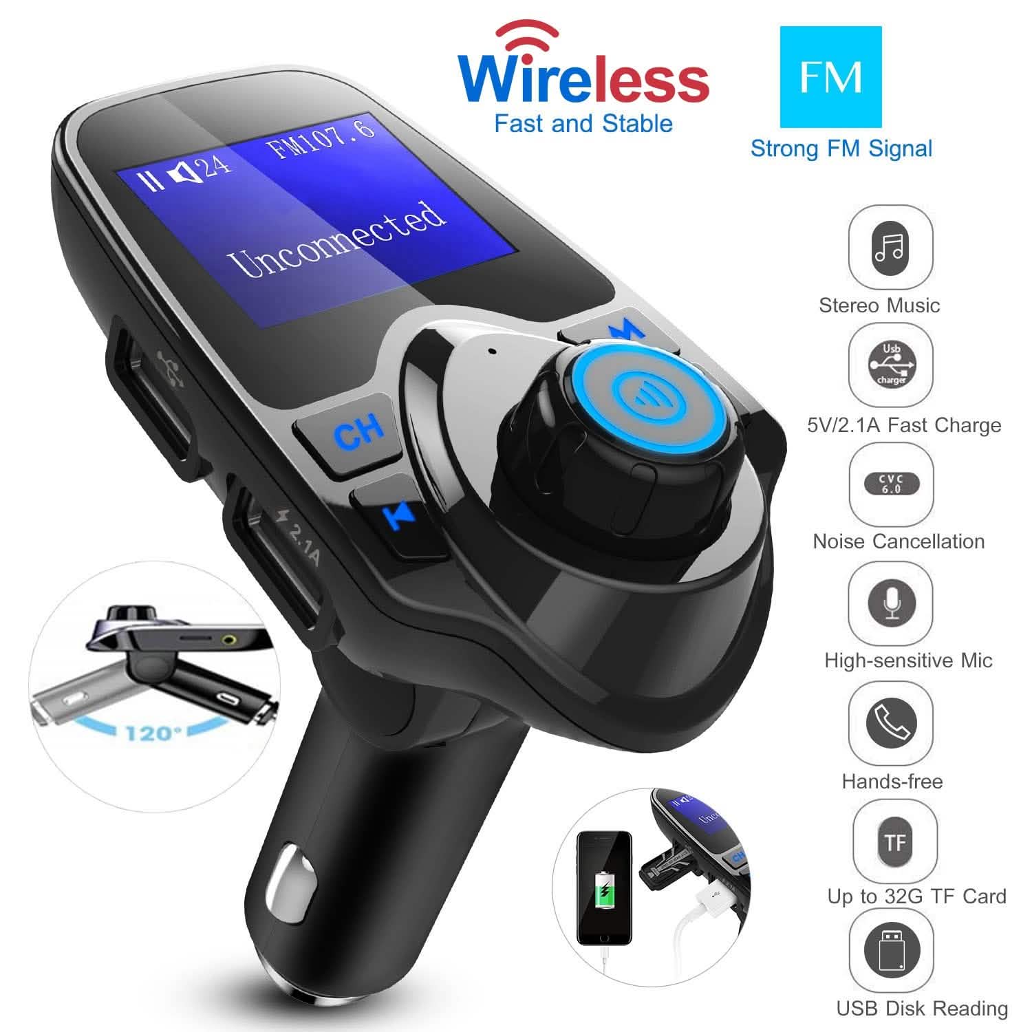iMounTek Car Wireless FM Transmitter Automotive - Tophatter Daily Deals