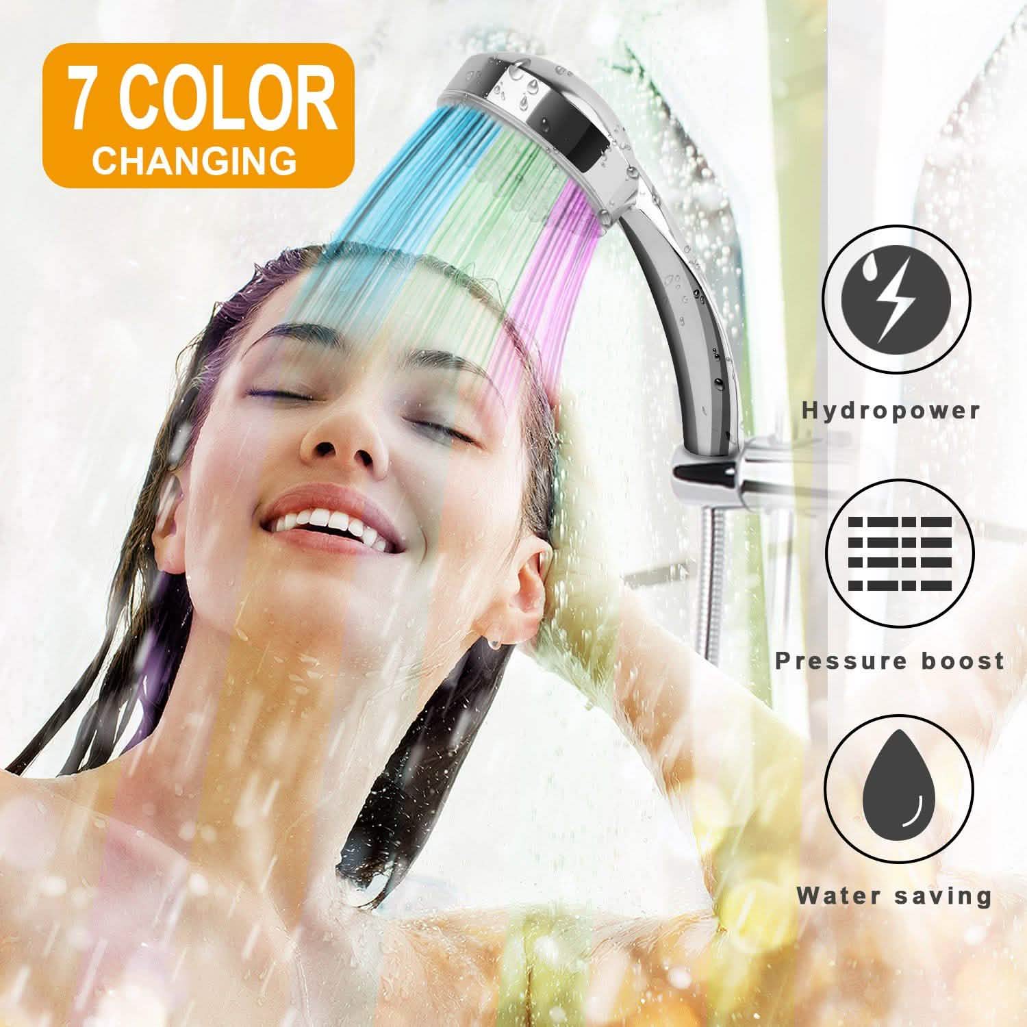 iMounTEK Color-Changing Hydropower LED Shower Head Bath - Tophatter Daily Deals