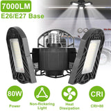 iMounTEK E26 /E27 80W 7000LM 6500K LED Garage Ceiling Light Indoor Lighting - Tophatter Daily Deals