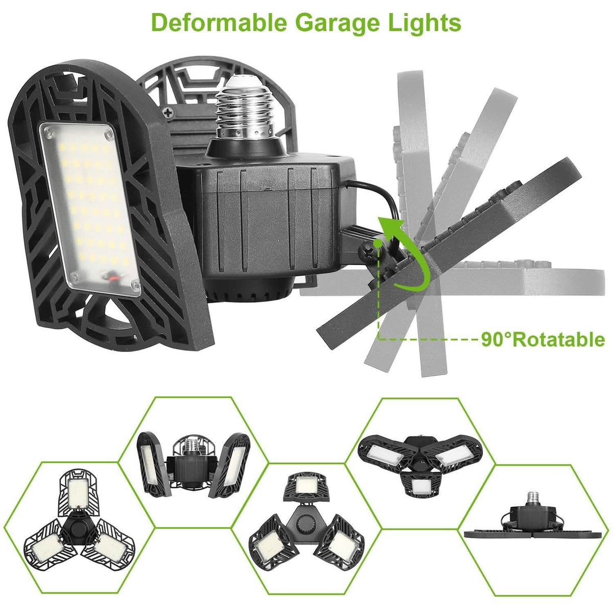iMounTEK E26 /E27 80W 7000LM 6500K LED Garage Ceiling Light Indoor Lighting - Tophatter Daily Deals