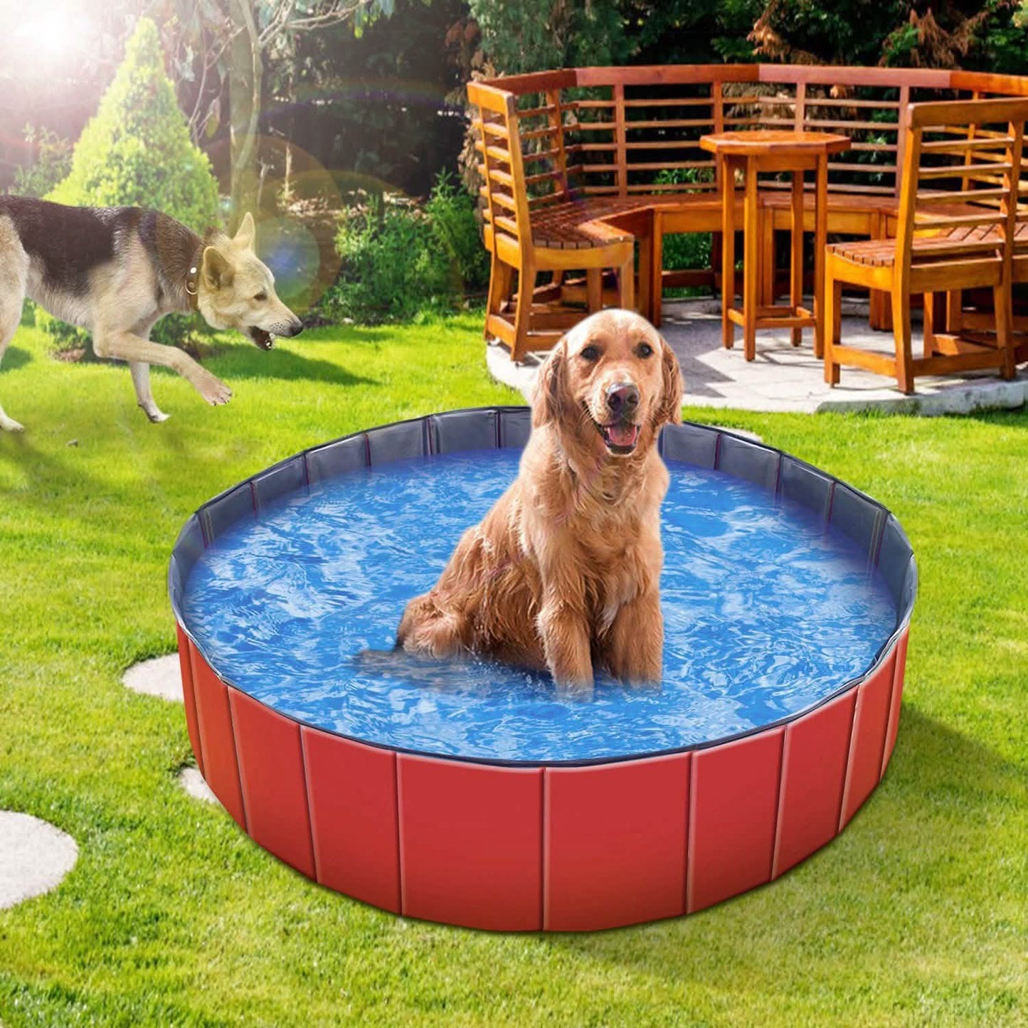 iMounTEK Foldable Pet Swimming Pool Pet Supplies - Tophatter Daily Deals