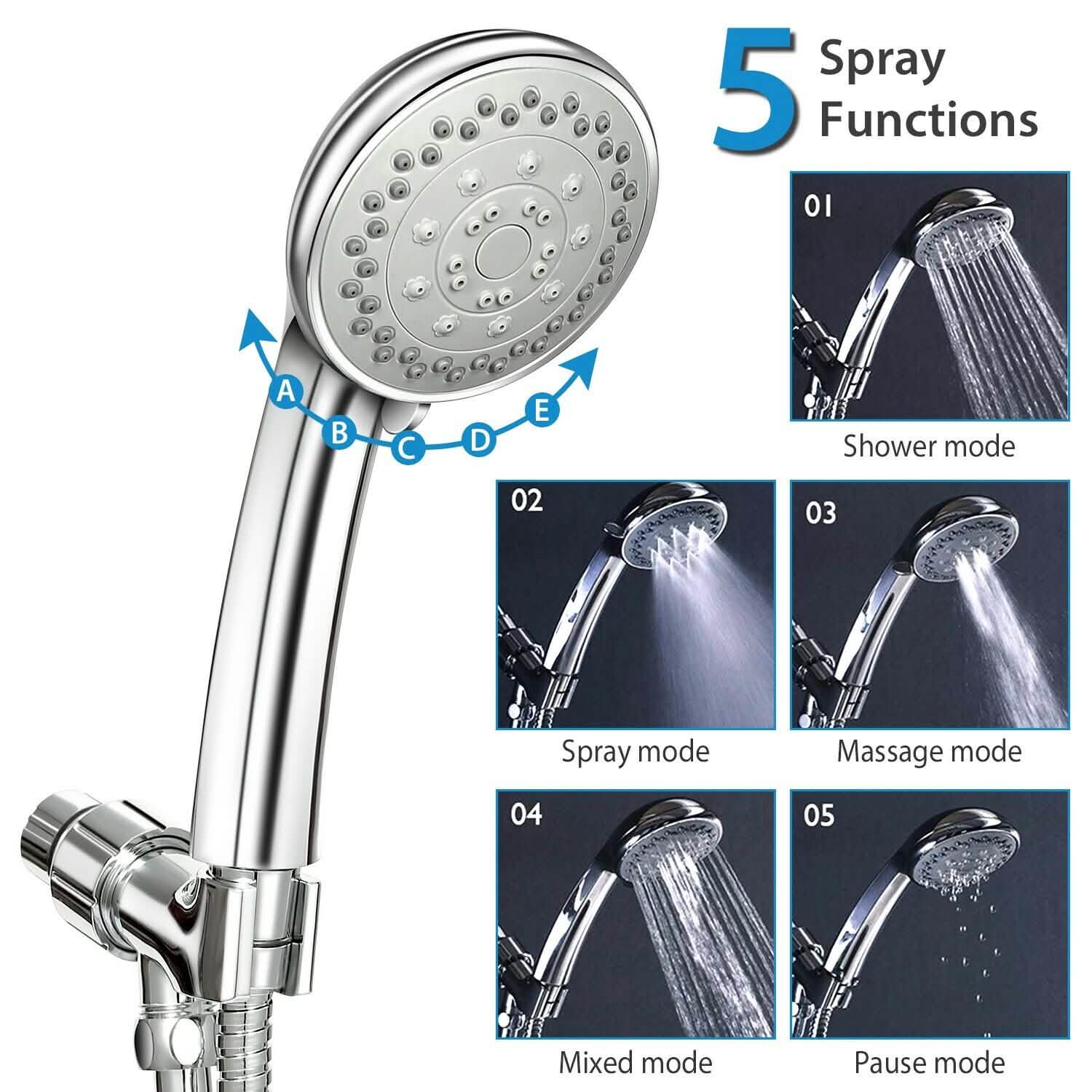iMountek Handheld Stainless Shower Hand Bath - Tophatter Daily Deals