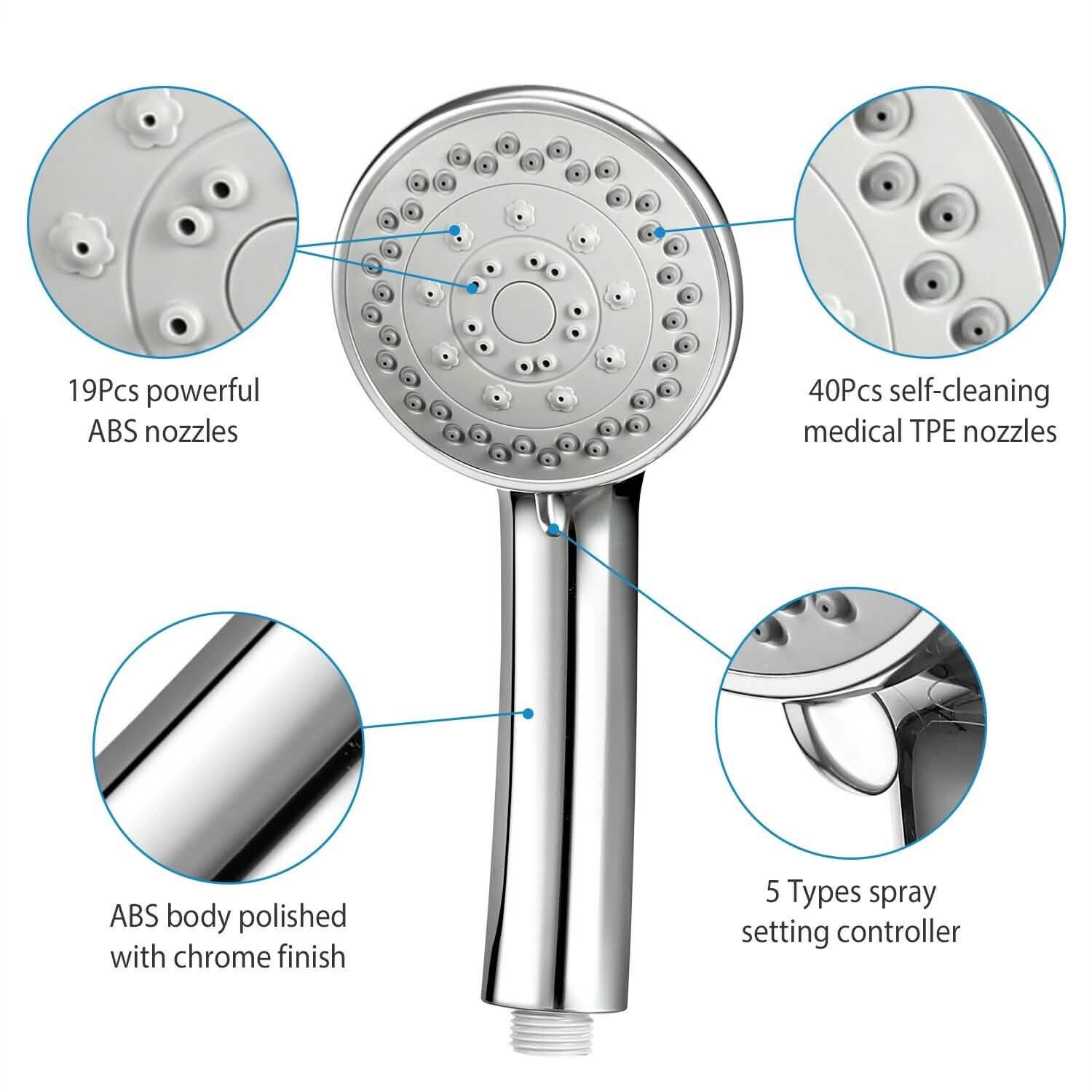 iMountek Handheld Stainless Shower Hand Bath - Tophatter Daily Deals