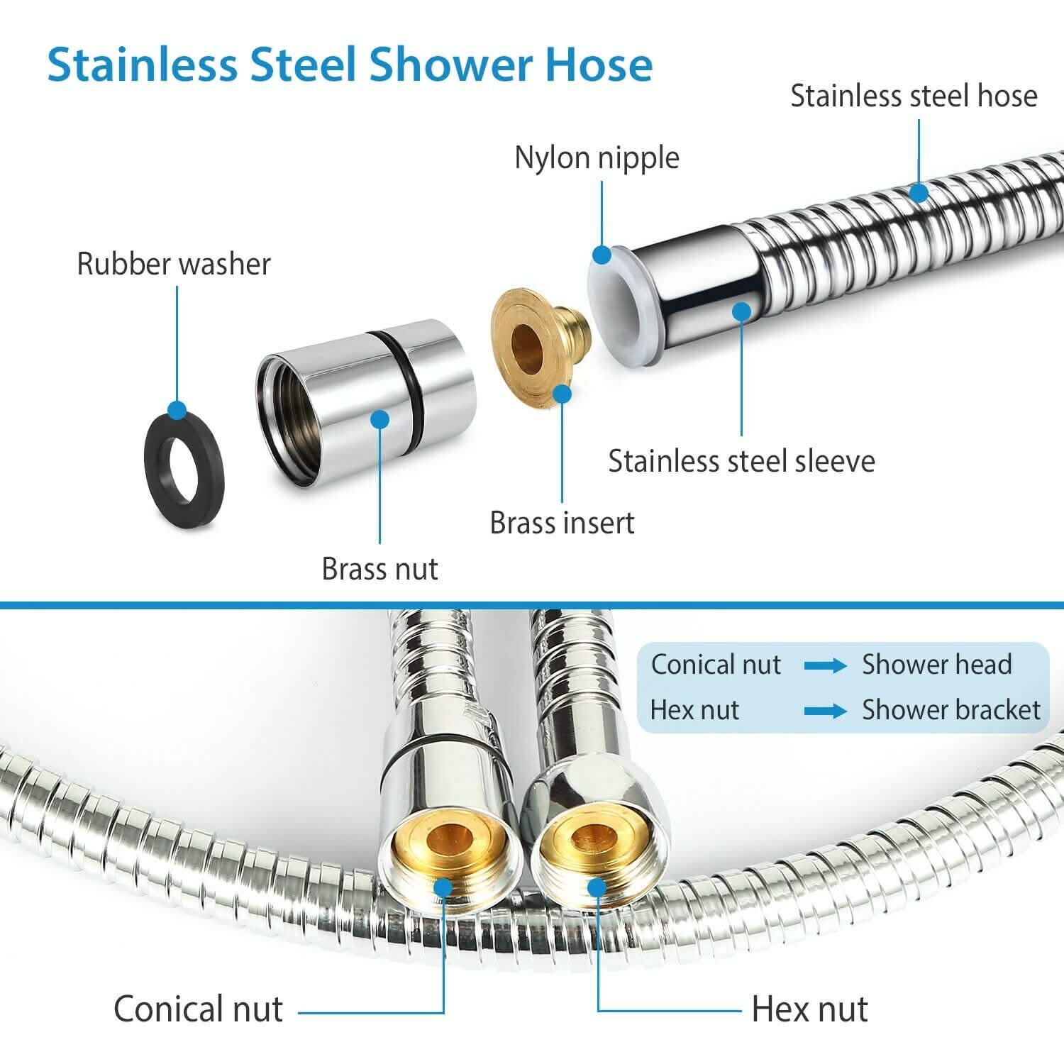 iMountek Handheld Stainless Shower Hand Bath - Tophatter Daily Deals