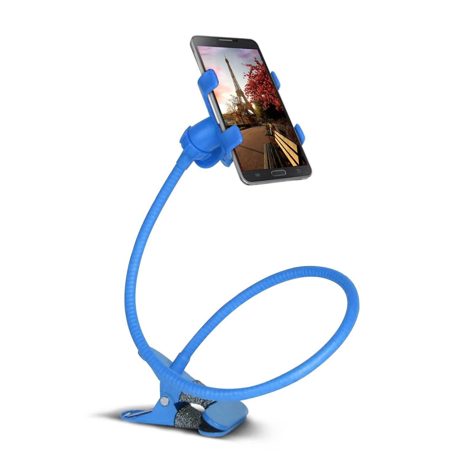 iMountek Lazy Bracket 360 Degree Rotation Gooseneck Clip Blue Mobile Accessories - Tophatter Daily Deals