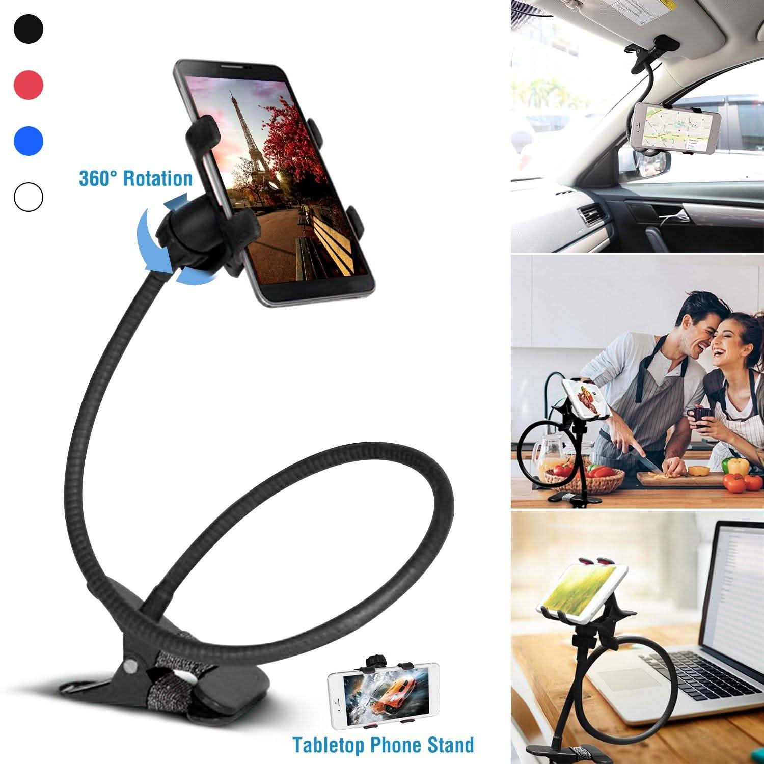 iMountek Lazy Bracket 360 Degree Rotation Gooseneck Clip Mobile Accessories - Tophatter Daily Deals
