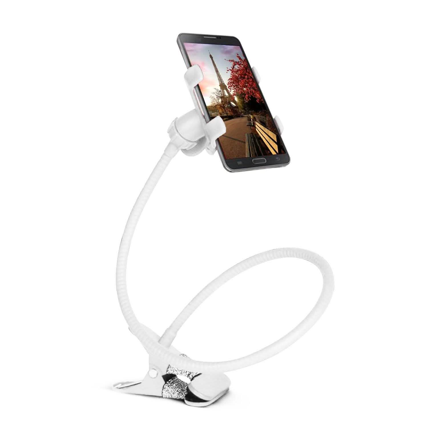 iMountek Lazy Bracket 360 Degree Rotation Gooseneck Clip White Mobile Accessories - Tophatter Daily Deals