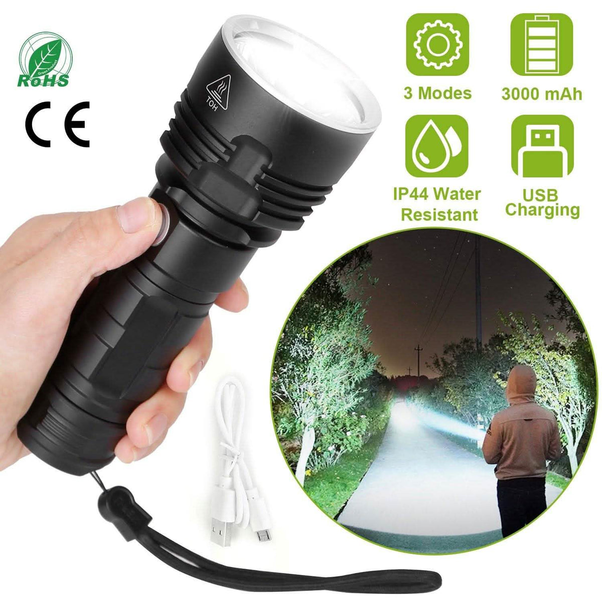 iMounTEK LED Flashlight with 3 Lighting Modes Outdoor Recreation - Tophatter Daily Deals