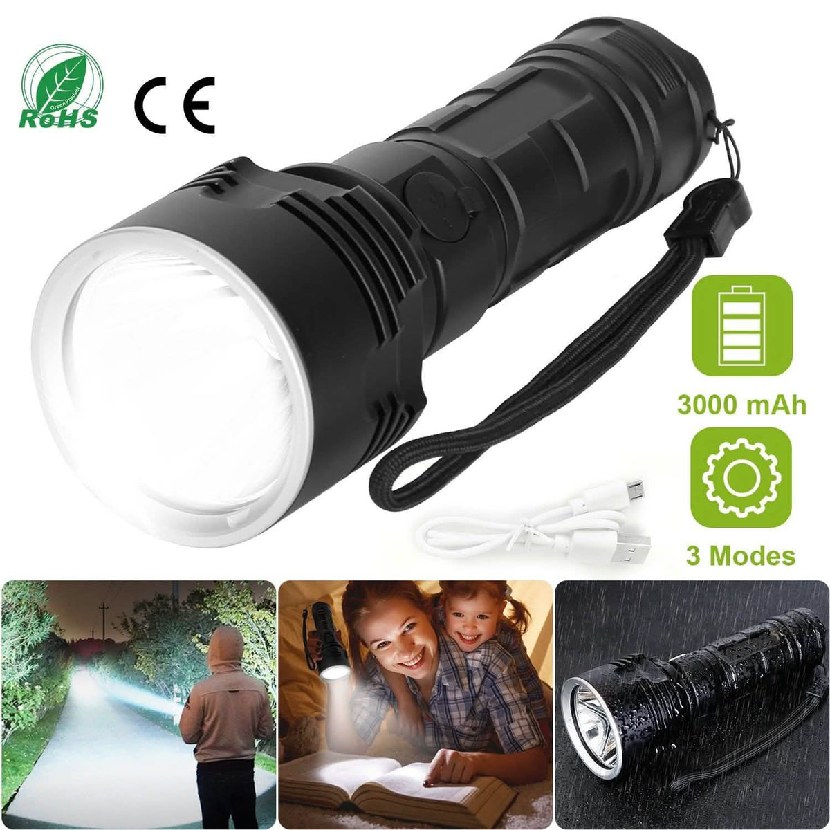 iMounTEK LED Flashlight with 3 Lighting Modes Outdoor Recreation - Tophatter Daily Deals