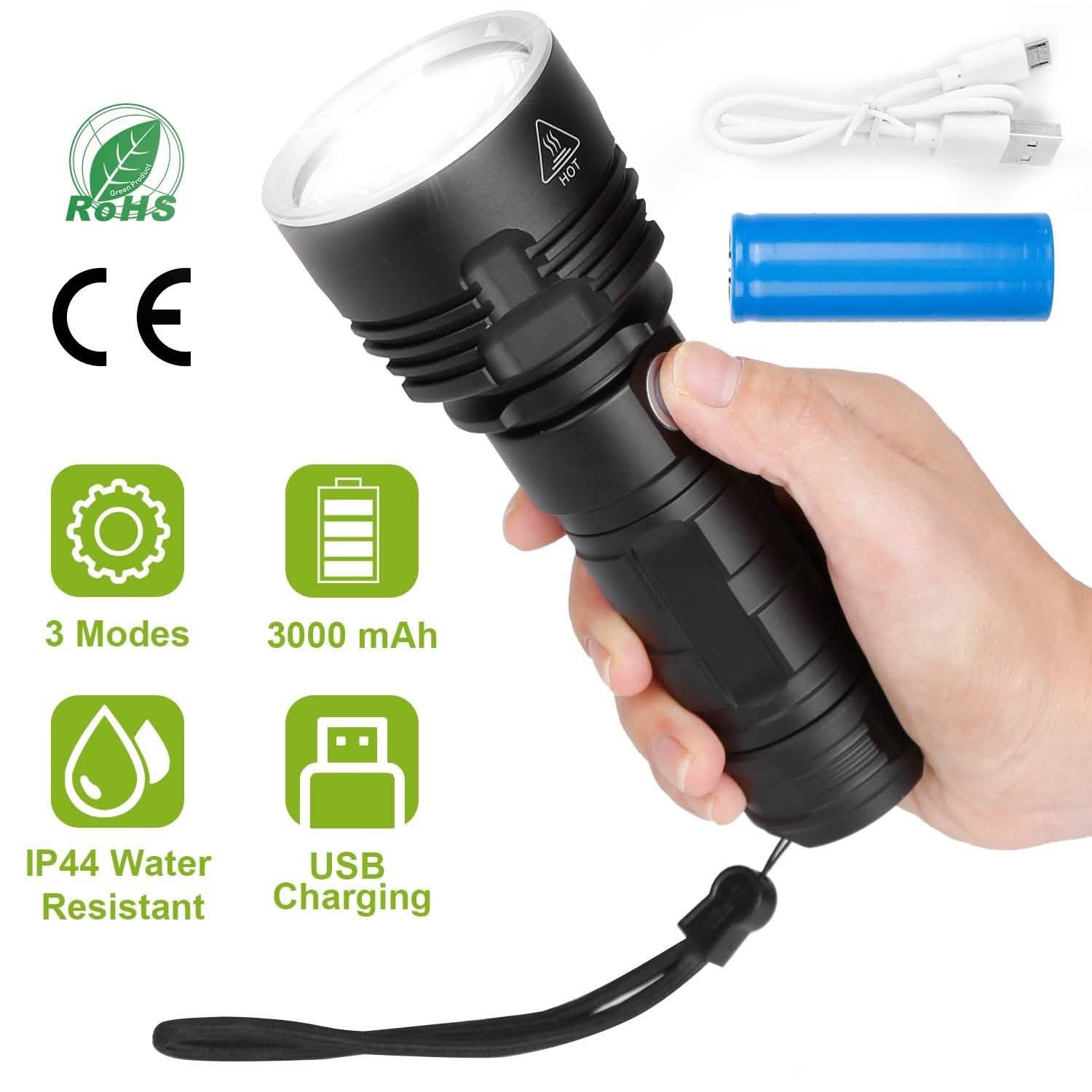iMounTEK LED Flashlight with 3 Lighting Modes Outdoor Recreation - Tophatter Daily Deals