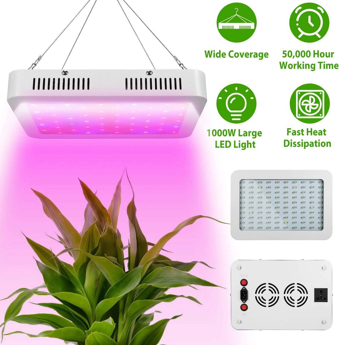 iMountek LED Plant Grow Lights 1000W Garden & Patio - Tophatter Daily Deals
