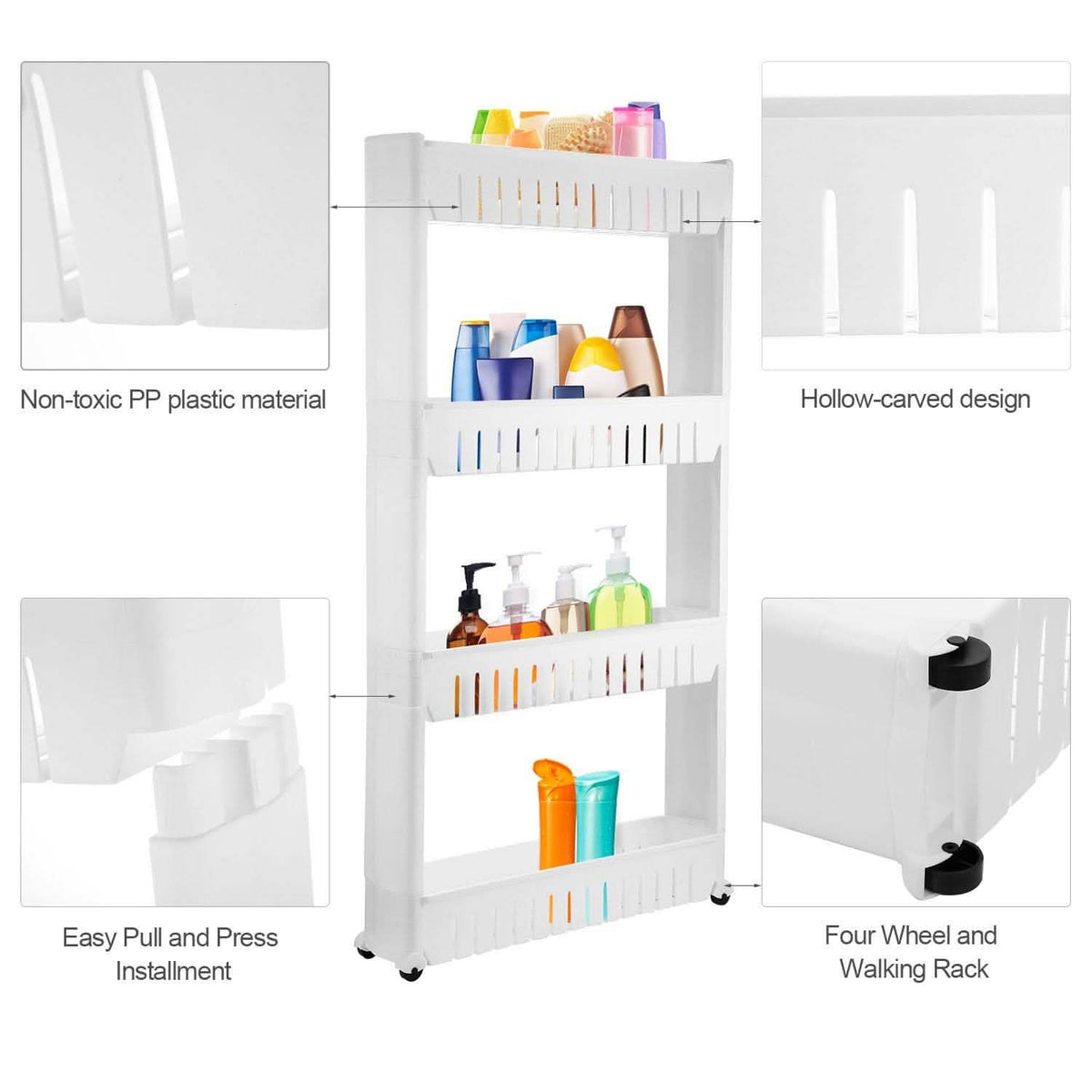 iMounTEK Slim Storage Cart Storage & Organization - Tophatter Daily Deals