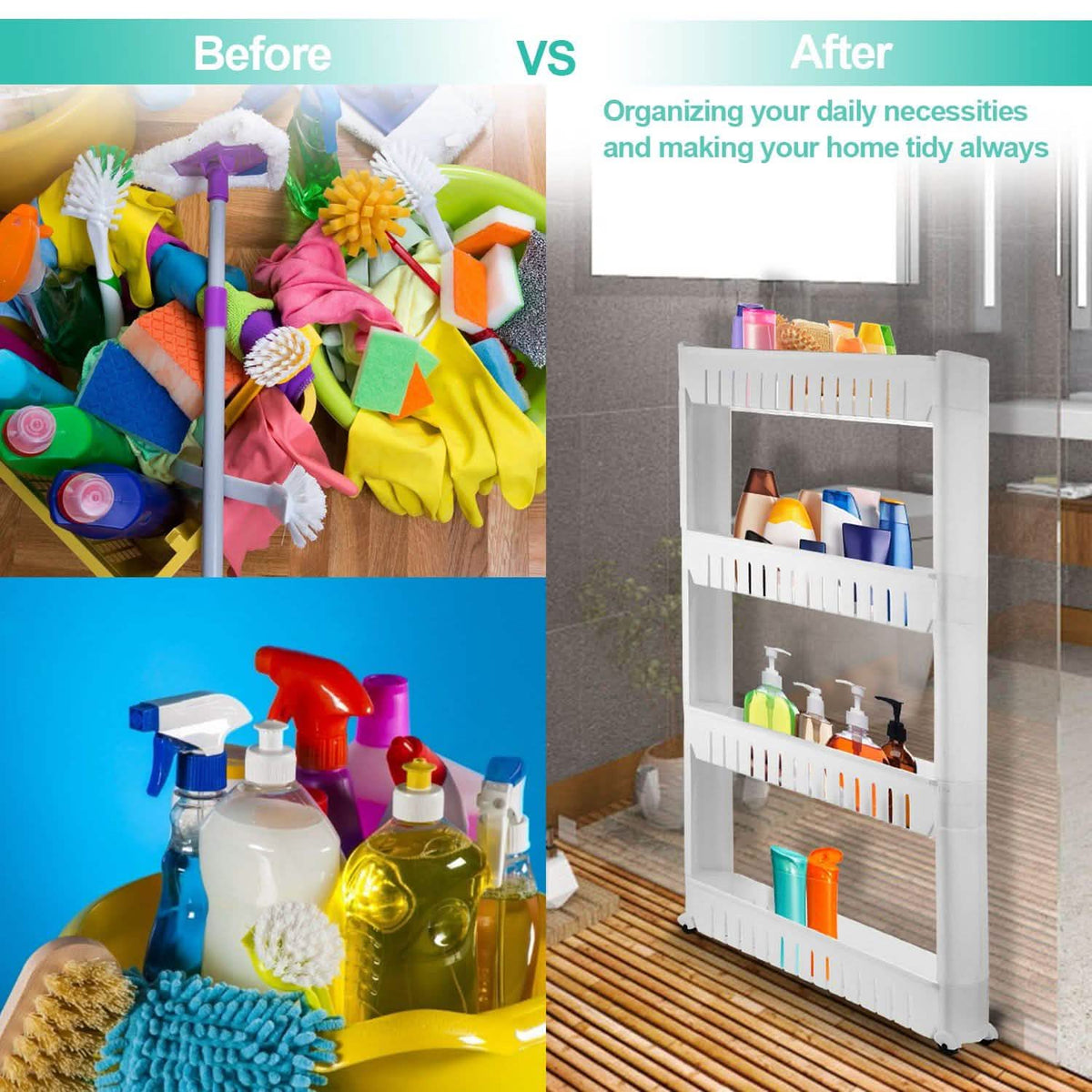 iMounTEK Slim Storage Cart Storage & Organization - Tophatter Daily Deals