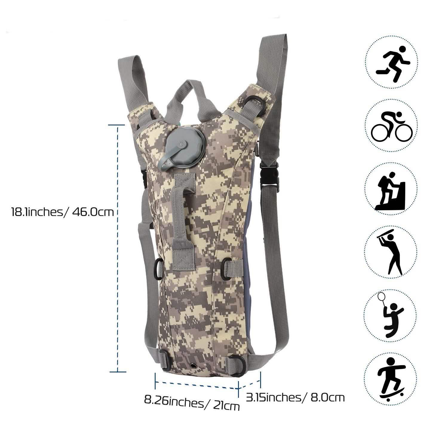 iMountek Tactical Hydration Pack 3L Water Bladder Outdoor Recreation - Tophatter Daily Deals