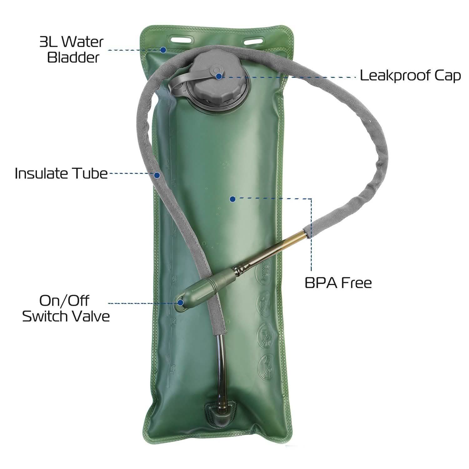 iMountek Tactical Hydration Pack 3L Water Bladder Outdoor Recreation - Tophatter Daily Deals