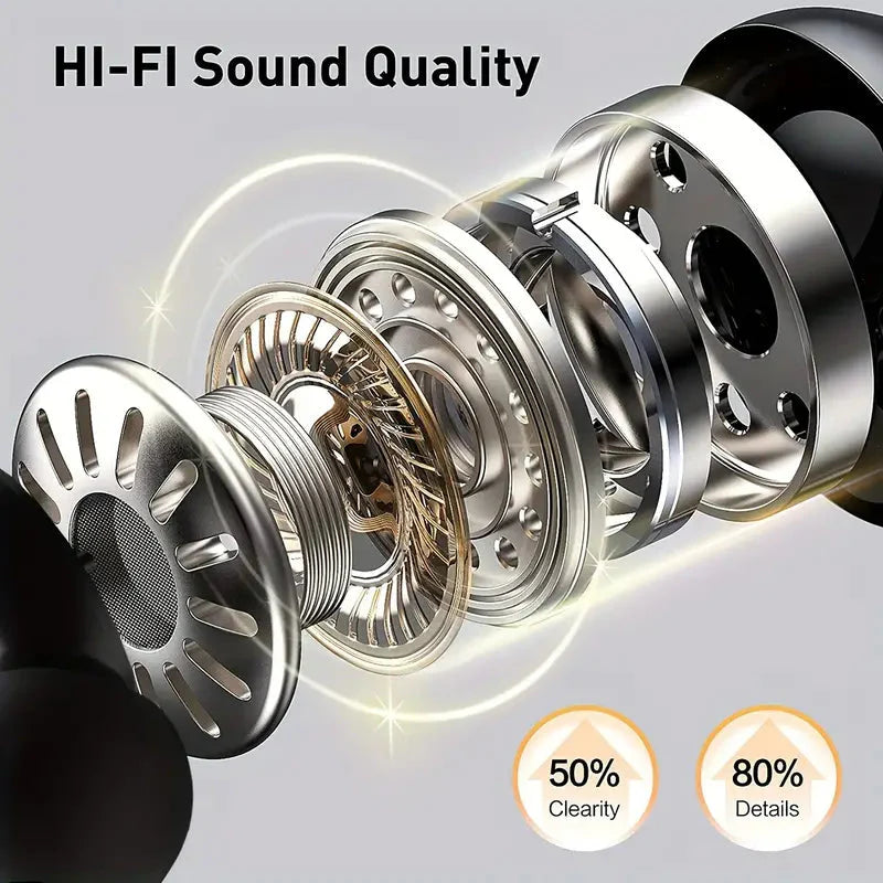 In-Ear Headphones With Noise Cancelling Mic, Sport Earhook & LED Display In-Ear Headphones - Tophatter Daily Deals