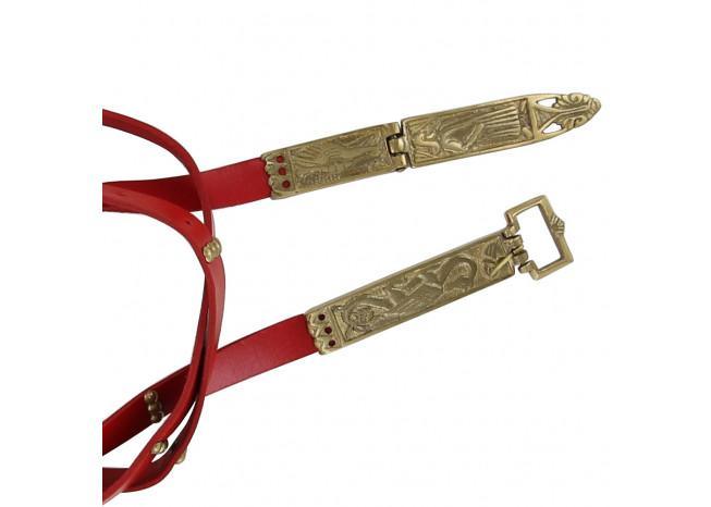 Medieval Lady in Red Leather Belt historical period - Tophatter Daily Deals