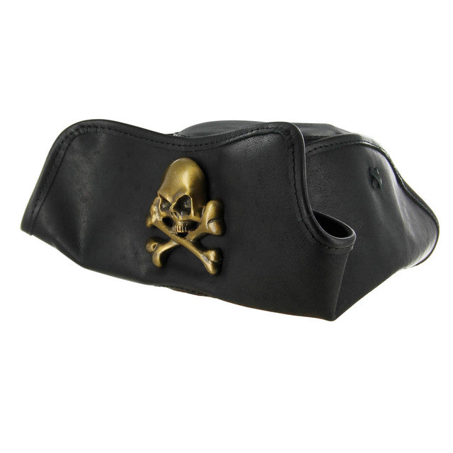 Terror at Sea Leather Jolly Roger Tricorne Hat Historical Period - Tophatter Daily Deals