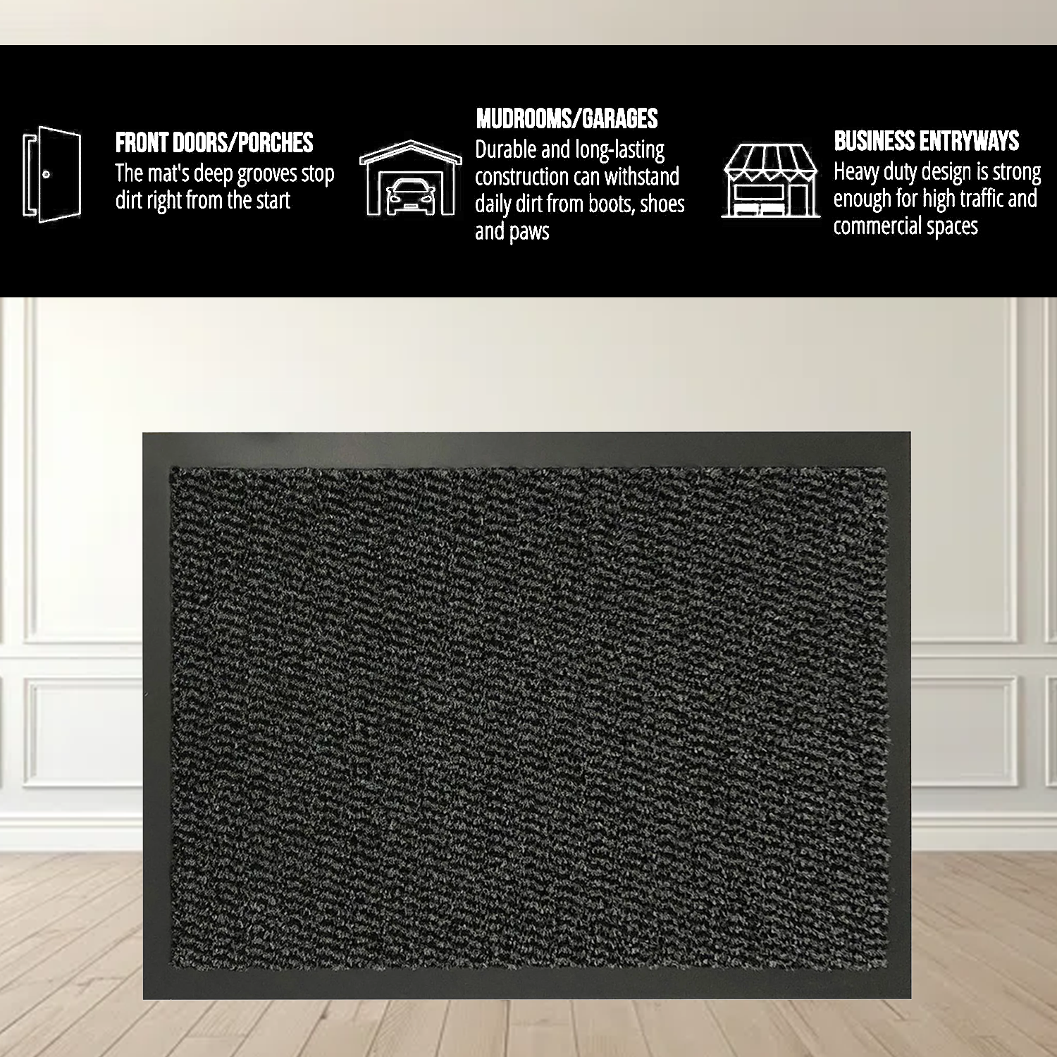 Washable Indoor Door Mat - Non Slip Large Rubber Back Barrier Mat Entrance Rug Dirt Trapper Home - Tophatter Daily Deals