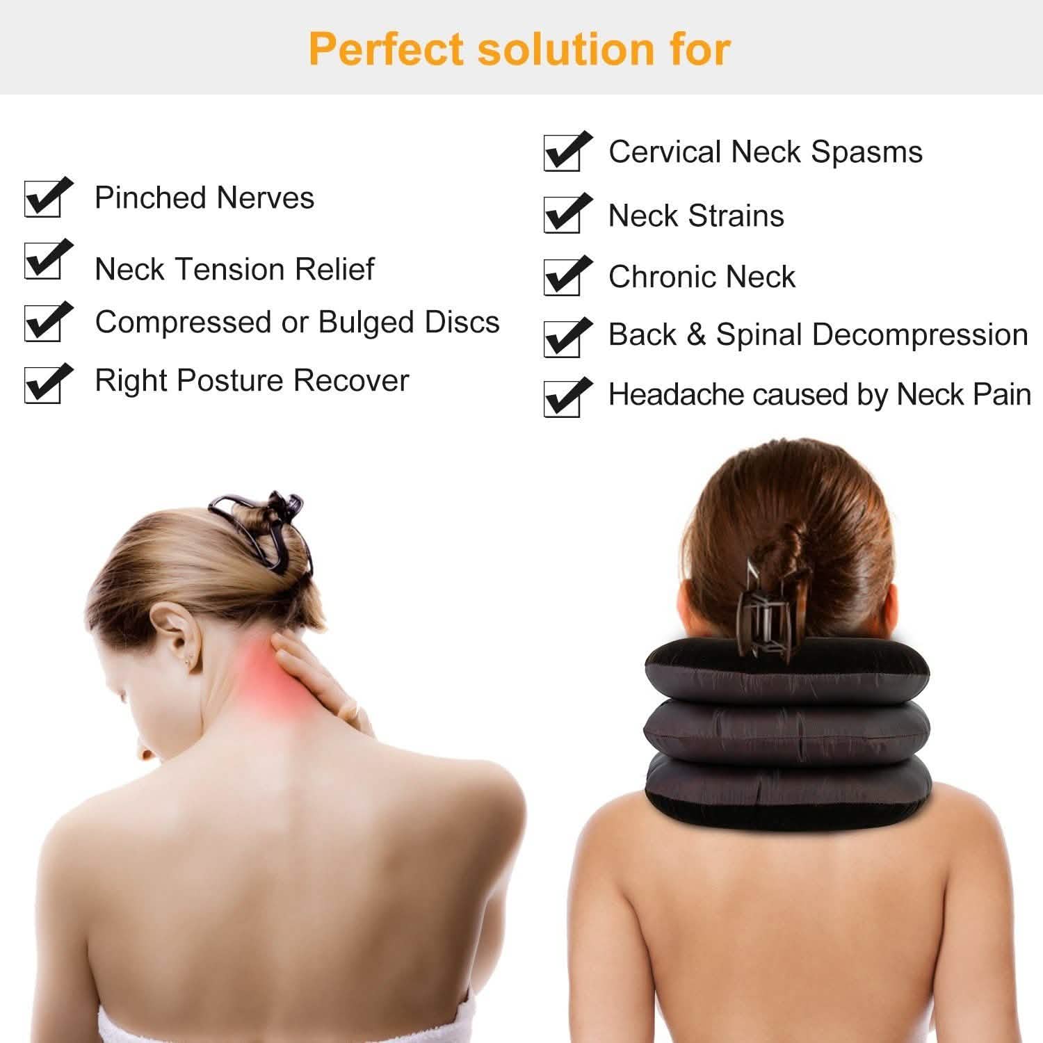 Inflatable Cervical Neck Traction Pillow Health & Wellness - Tophatter Daily Deals
