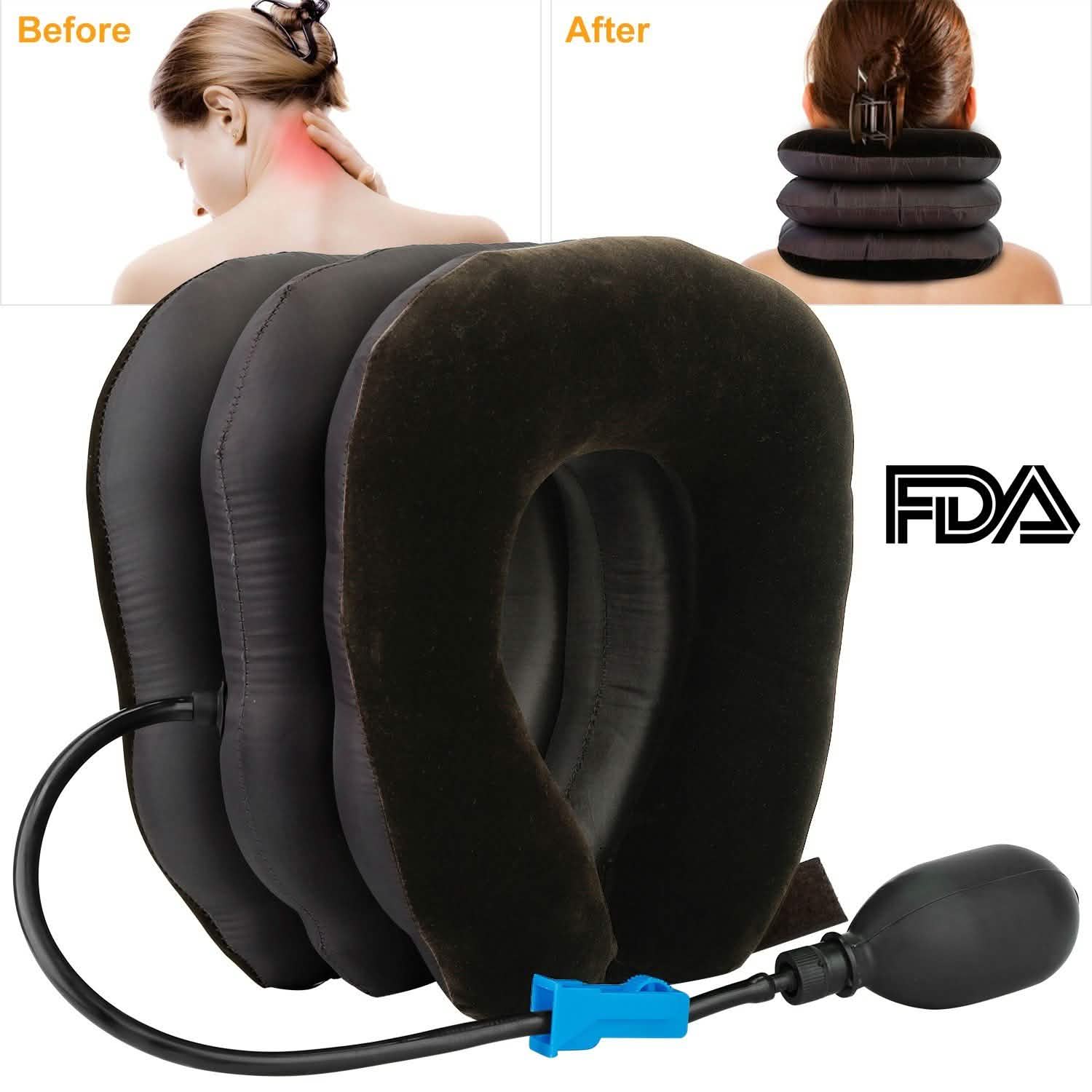 Inflatable Cervical Neck Traction Pillow Health & Wellness - Tophatter Daily Deals