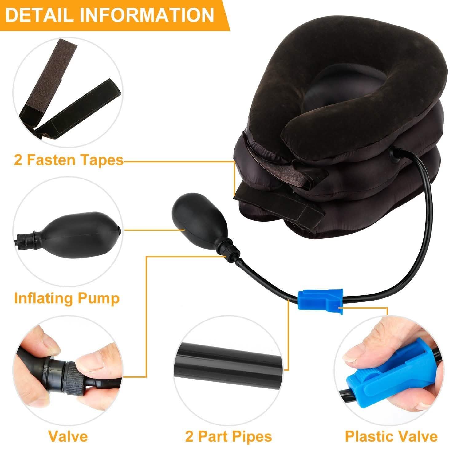 Inflatable Cervical Neck Traction Pillow Health & Wellness - Tophatter Daily Deals