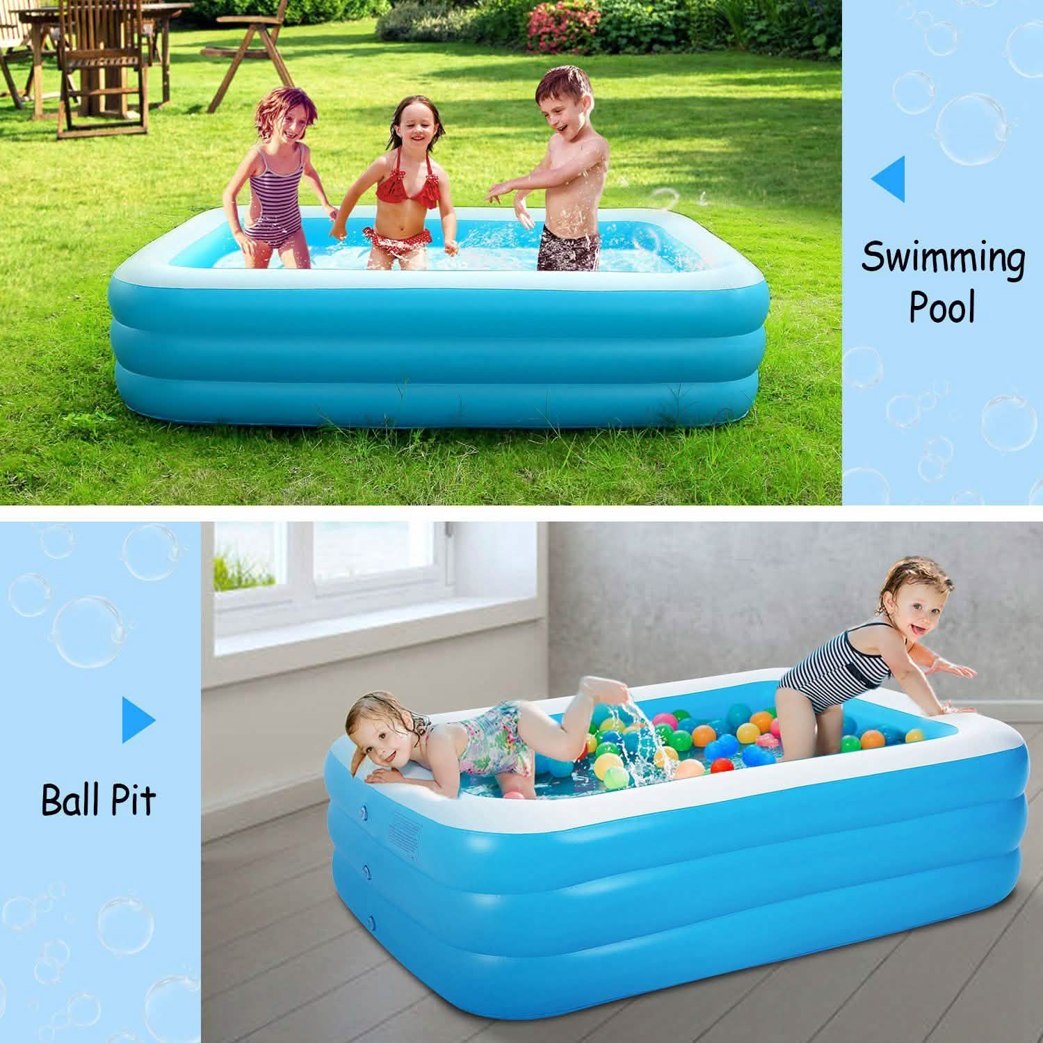 Inflatable Family Swimming Pool Outdoor Recreation - Tophatter Daily Deals