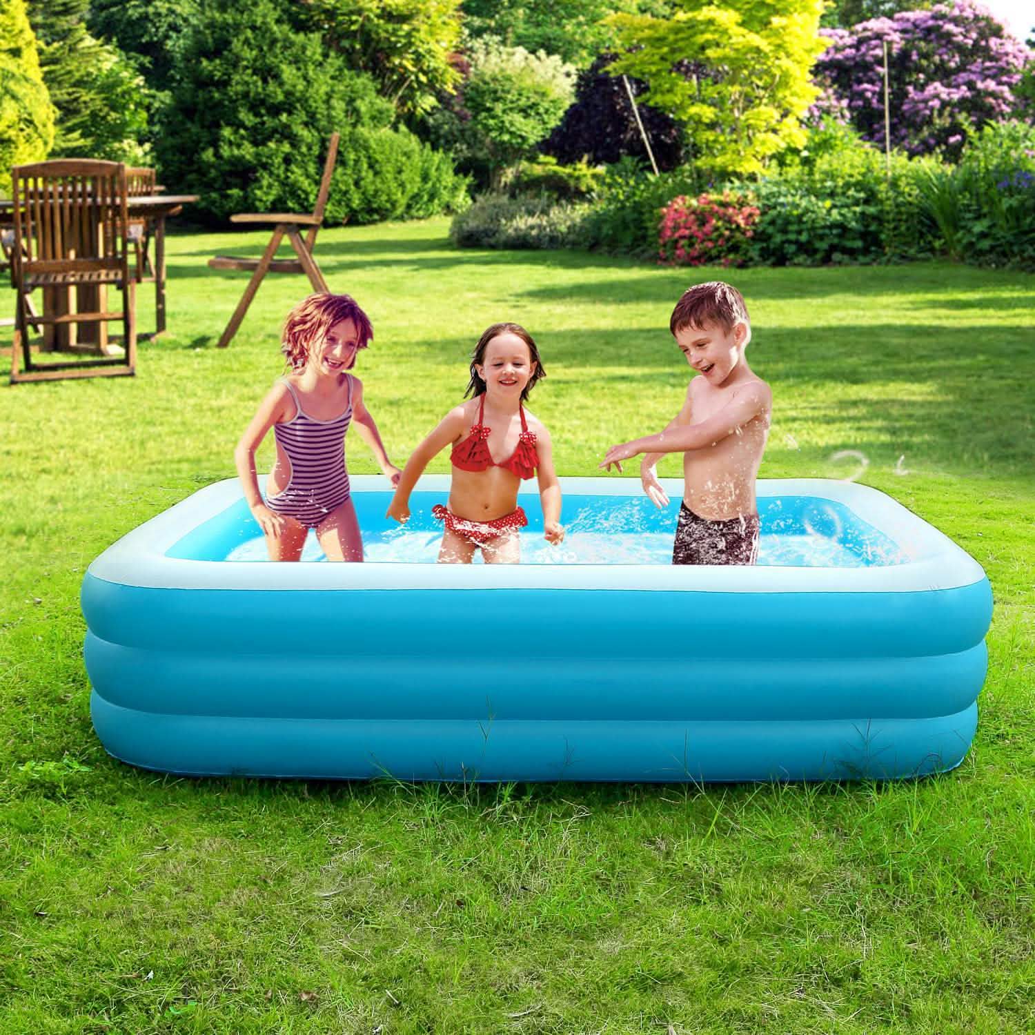 Inflatable Family Swimming Pool Outdoor Recreation - Tophatter Daily Deals