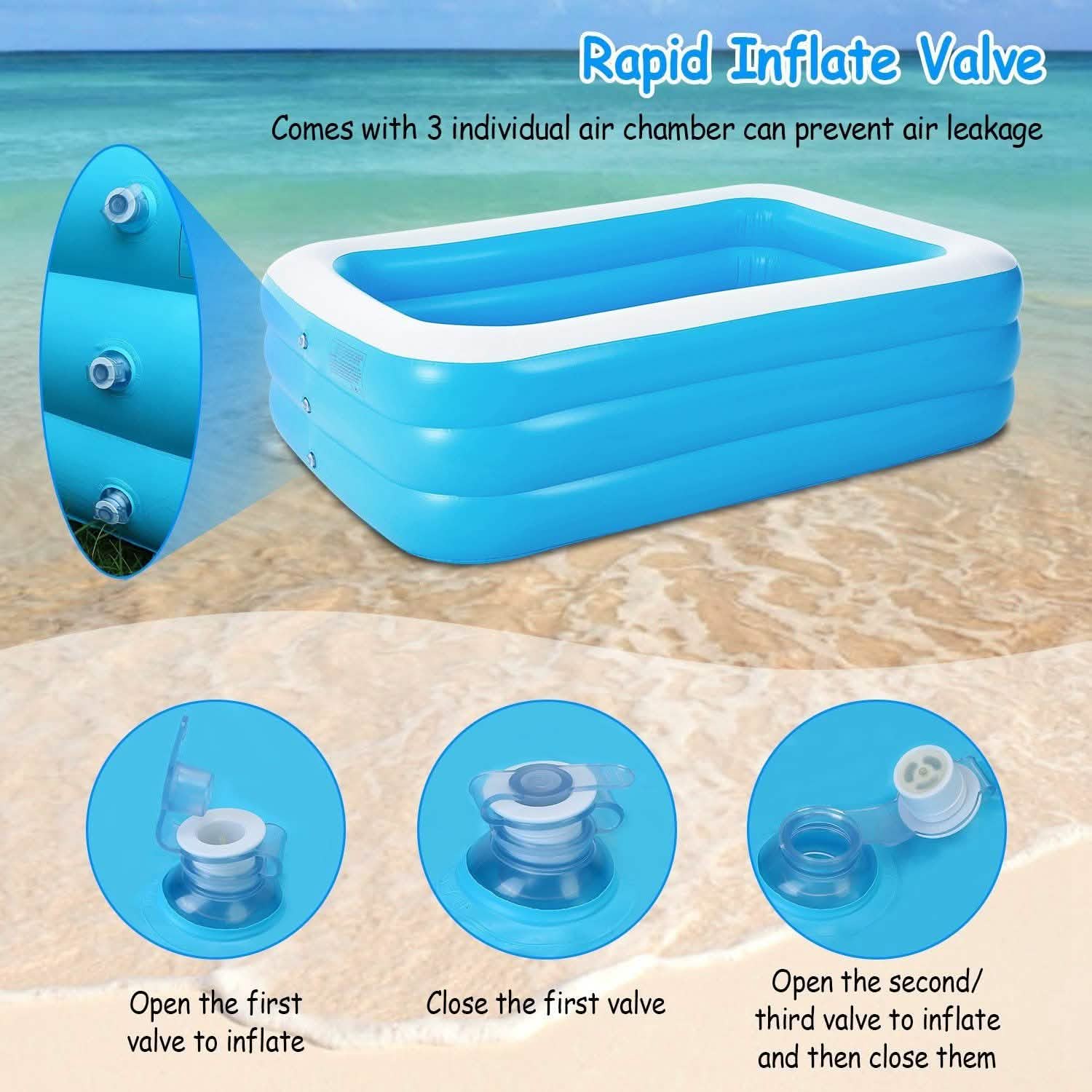Inflatable Family Swimming Pool Outdoor Recreation - Tophatter Daily Deals