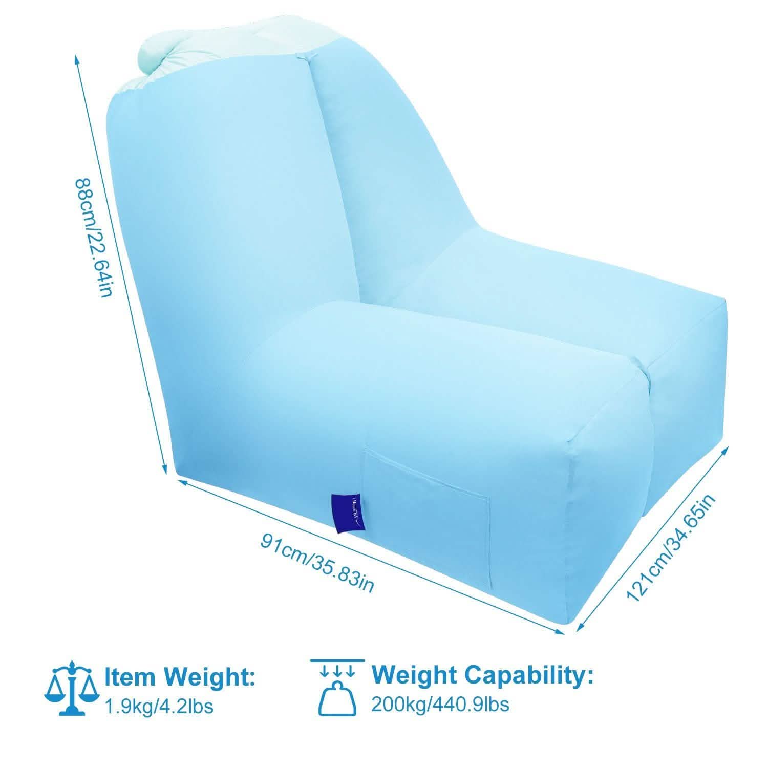 Inflatable Lounger Air Sofa Chair Couch with Portable Organizing Bag Outdoor Recreation - Tophatter Daily Deals