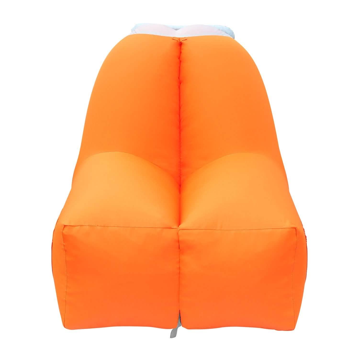 Inflatable Lounger Air Sofa Chair Couch with Portable Organizing Bag Orange Outdoor Recreation - Tophatter Daily Deals
