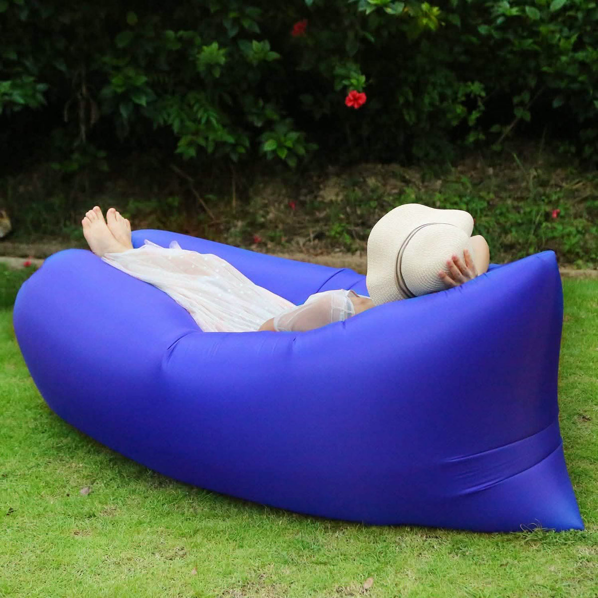 Inflatable Lounger Air Sofa Lazy Bed Sofa Outdoor Recreation - Tophatter Daily Deals