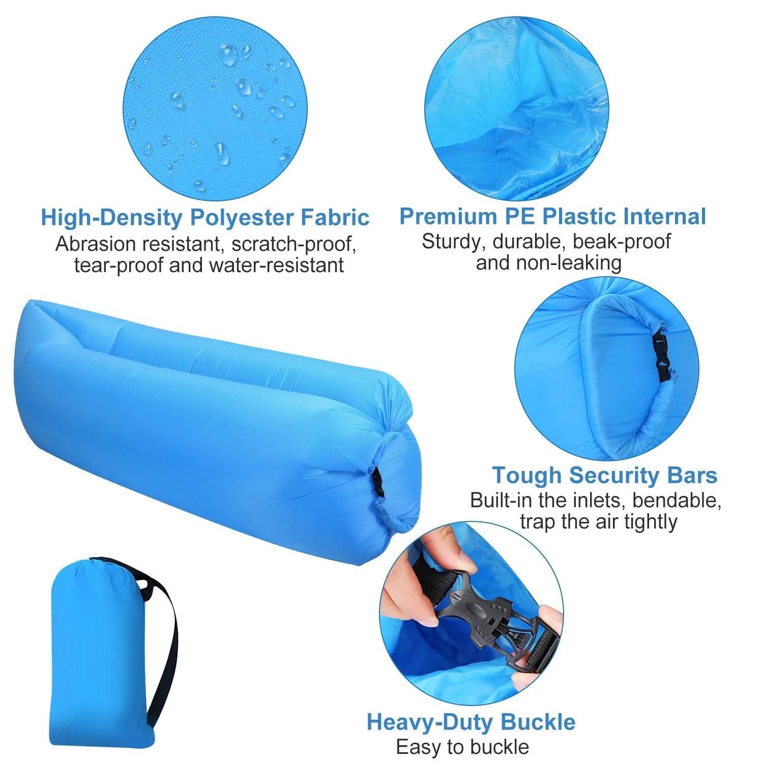 Inflatable Lounger Air Sofa Lazy Bed Sofa Outdoor Recreation - Tophatter Daily Deals