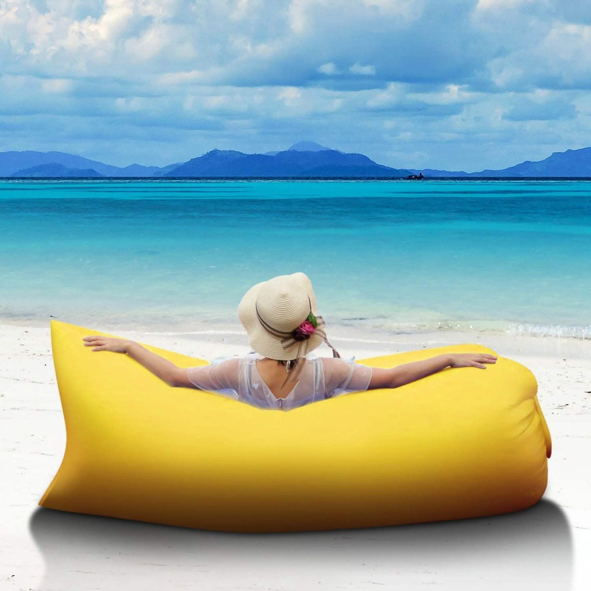 Inflatable Lounger Air Sofa Lazy Bed Sofa Outdoor Recreation - Tophatter Daily Deals