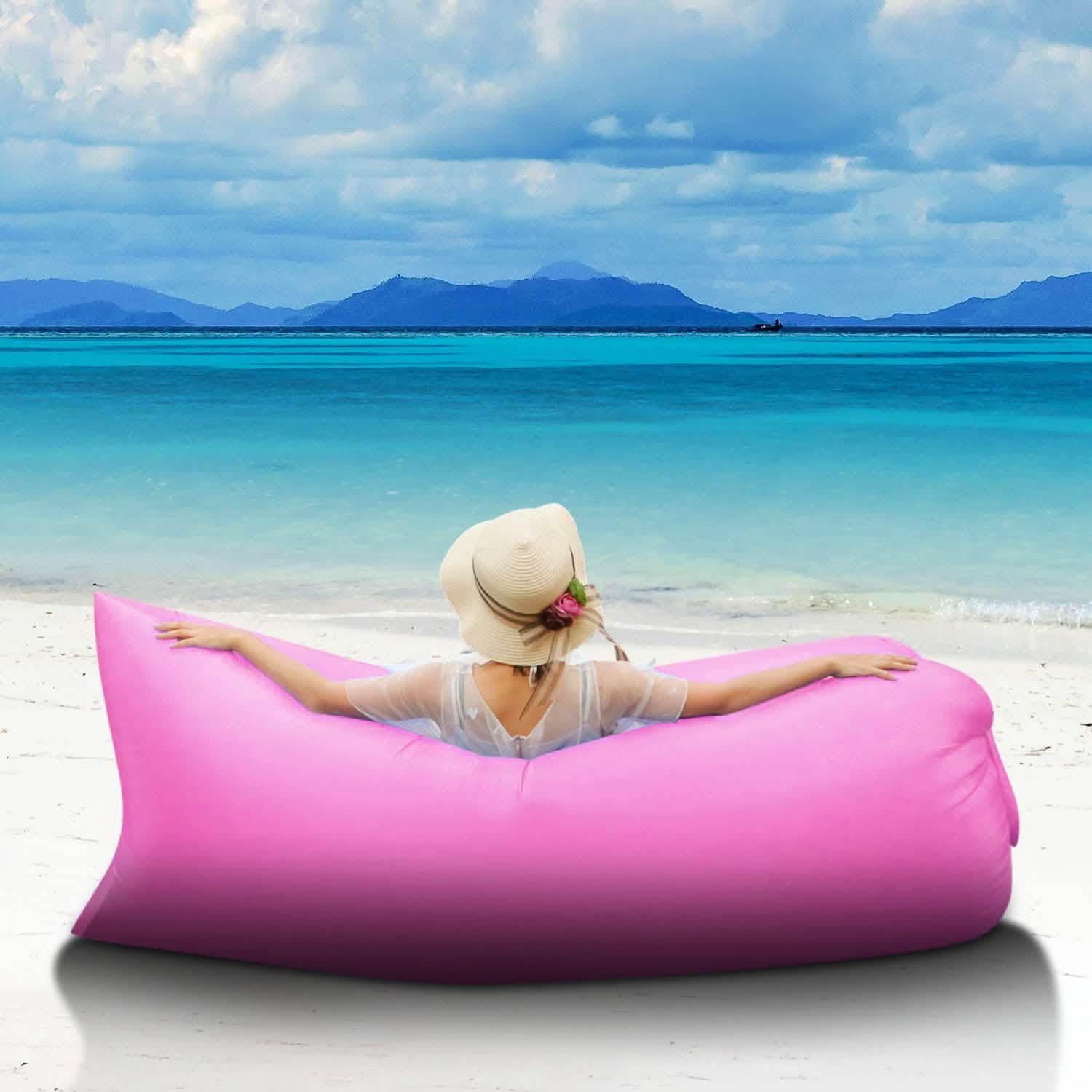 Inflatable Lounger Air Sofa Lazy Bed Sofa Outdoor Recreation - Tophatter Daily Deals