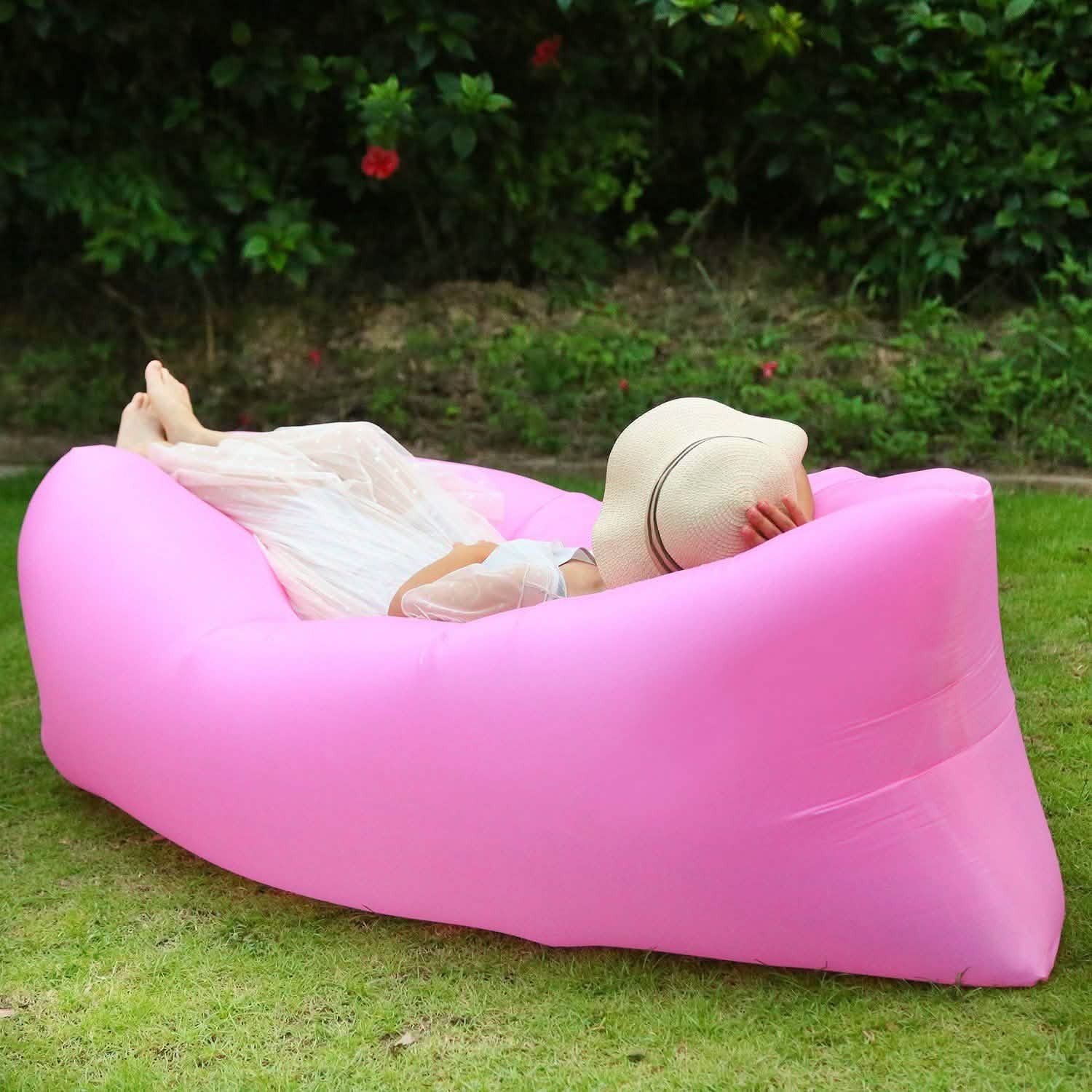 Inflatable Lounger Air Sofa Lazy Bed Sofa Outdoor Recreation - Tophatter Daily Deals