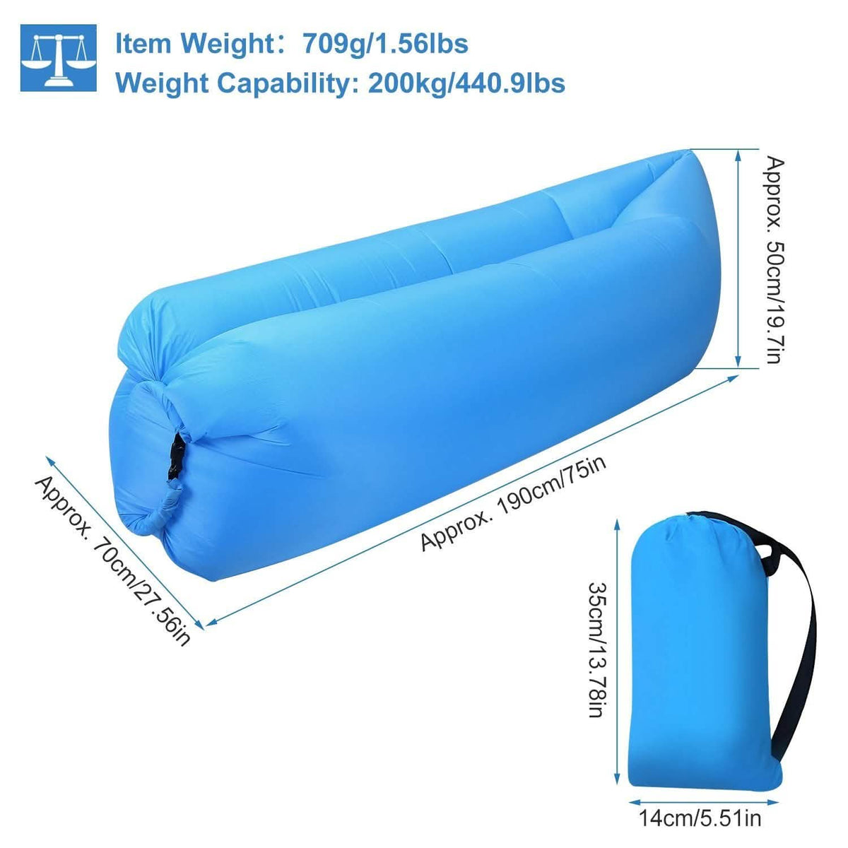 Inflatable Lounger Air Sofa Lazy Bed Sofa Outdoor Recreation - Tophatter Daily Deals