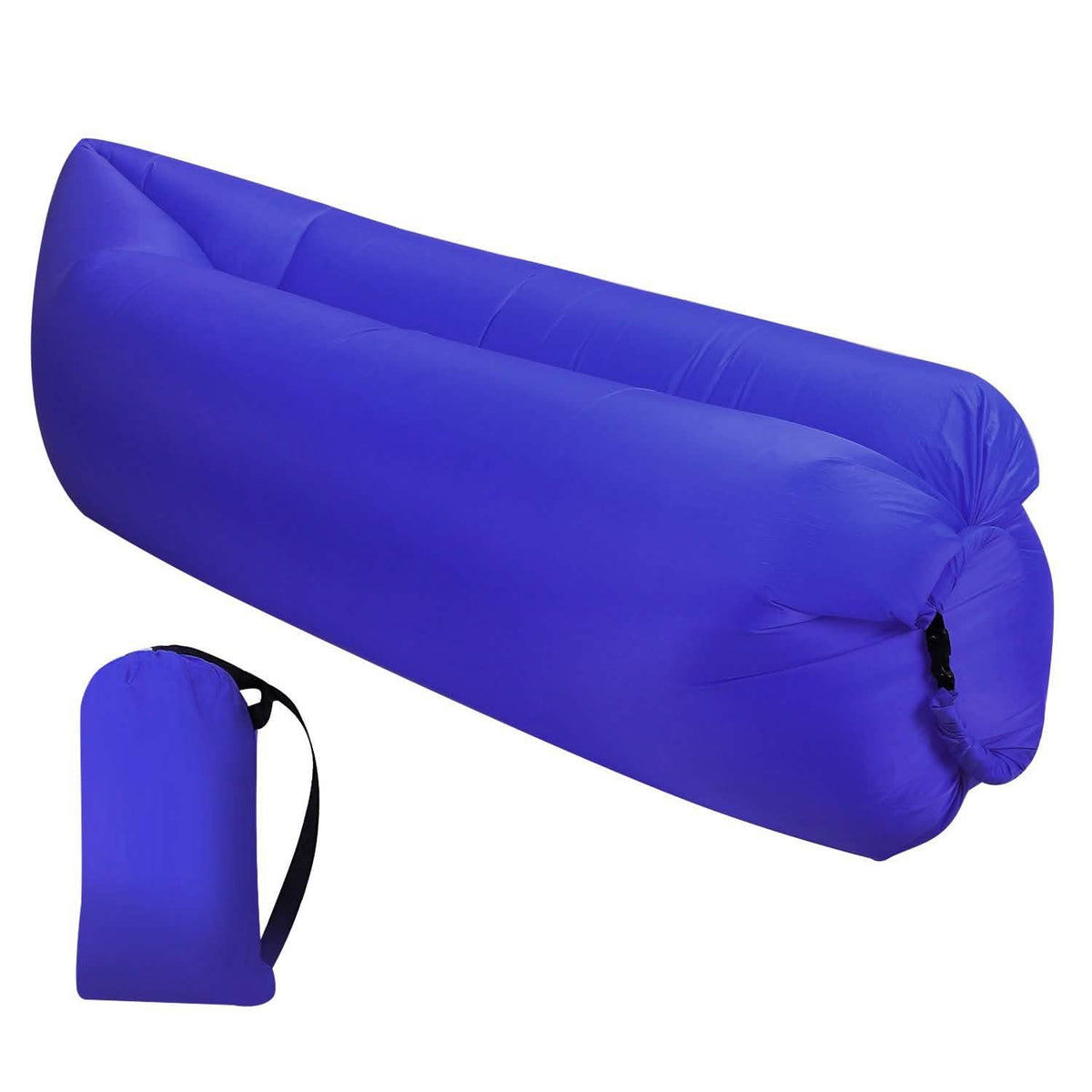 Inflatable Lounger Air Sofa Lazy Bed Sofa Royal Blue Outdoor Recreation - Tophatter Daily Deals