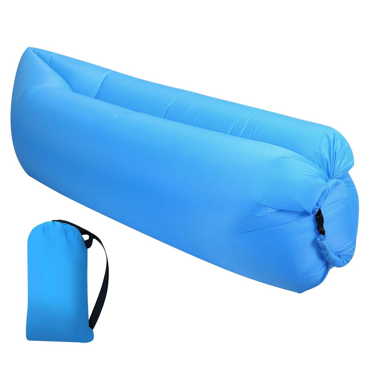 Inflatable Lounger Air Sofa Lazy Bed Sofa Sky Blue Outdoor Recreation - Tophatter Daily Deals