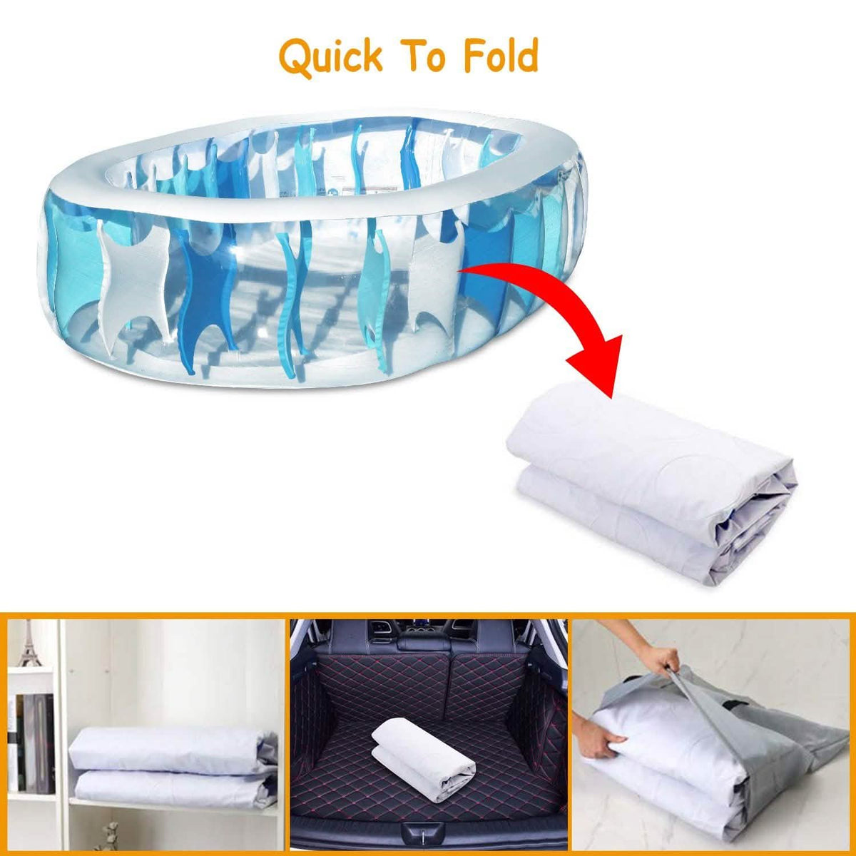 Inflatable Swimming Pool - 90x60x20" Outdoor Recreation - Tophatter Daily Deals