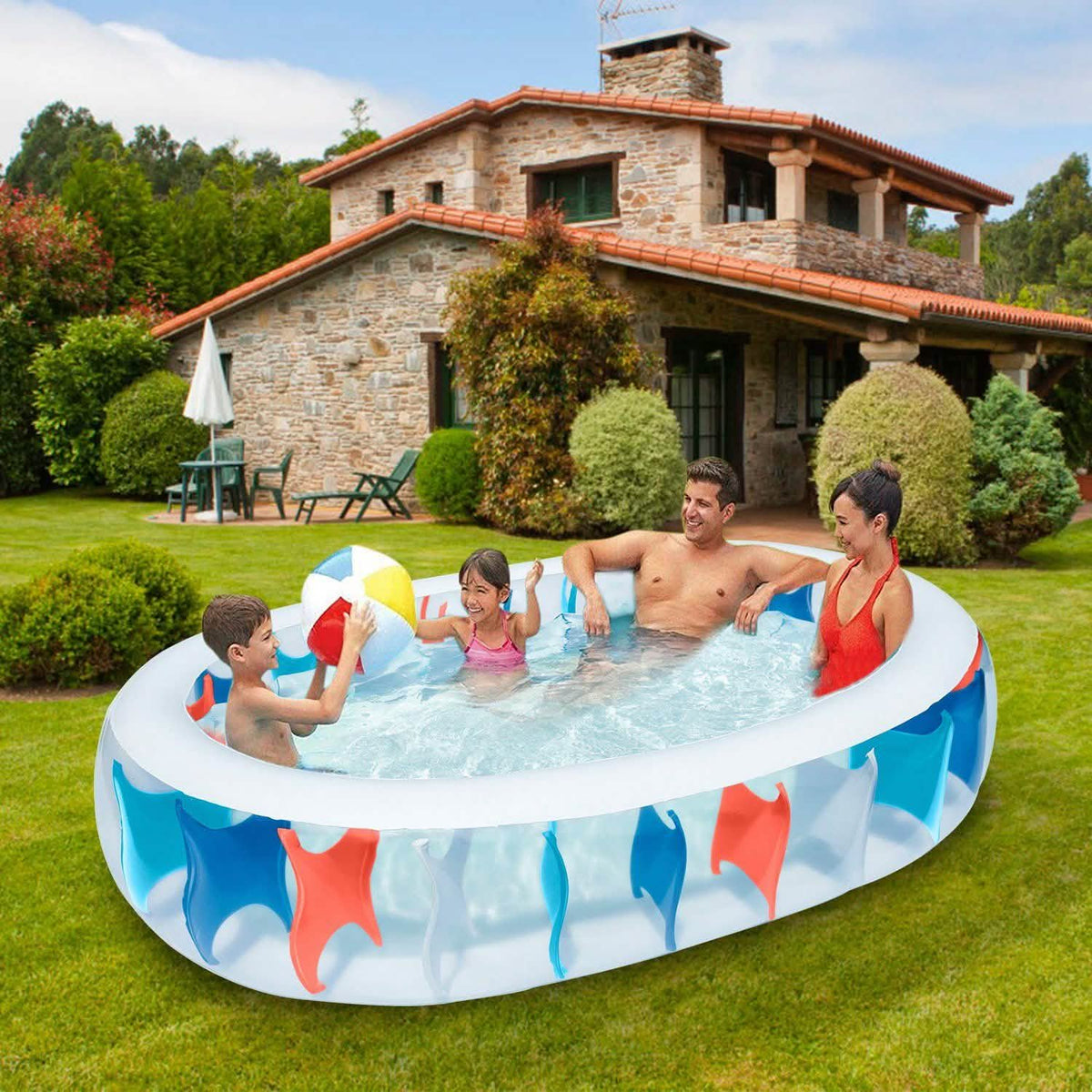 Inflatable Swimming Pool - 90x60x20" Outdoor Recreation - Tophatter Daily Deals