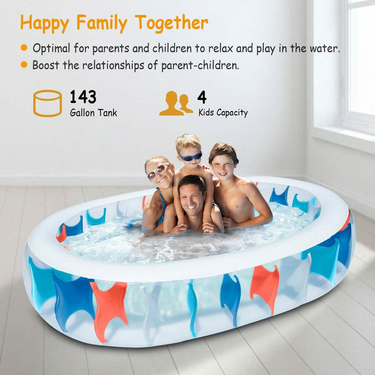 Inflatable Swimming Pool - 90x60x20" Outdoor Recreation - Tophatter Daily Deals