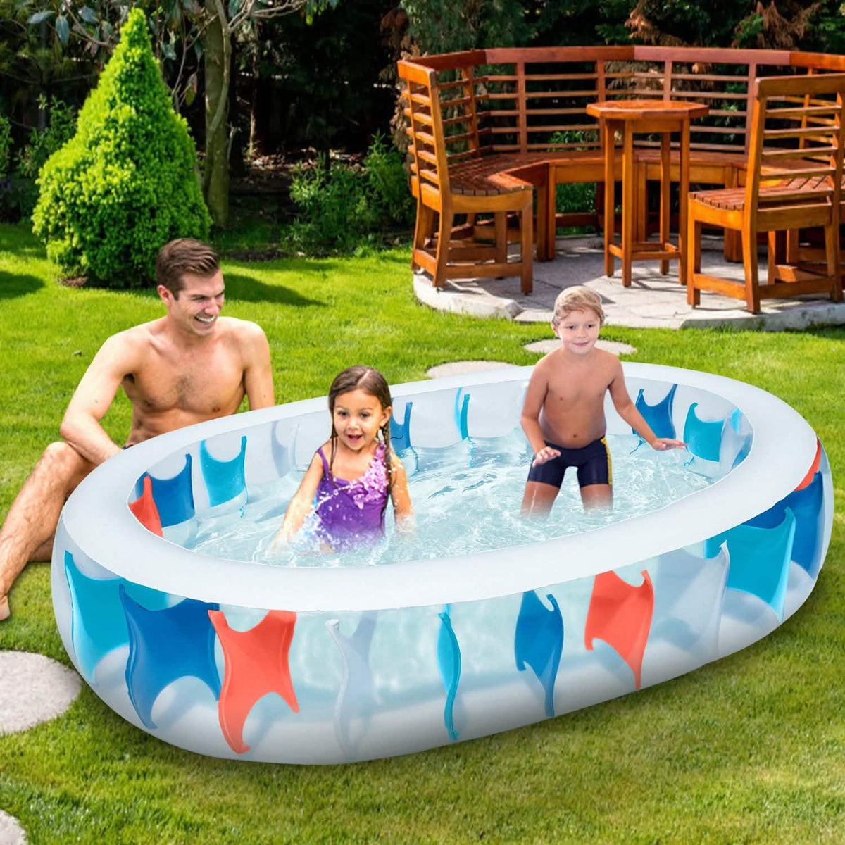 Inflatable Swimming Pool - 90x60x20" Outdoor Recreation - Tophatter Daily Deals