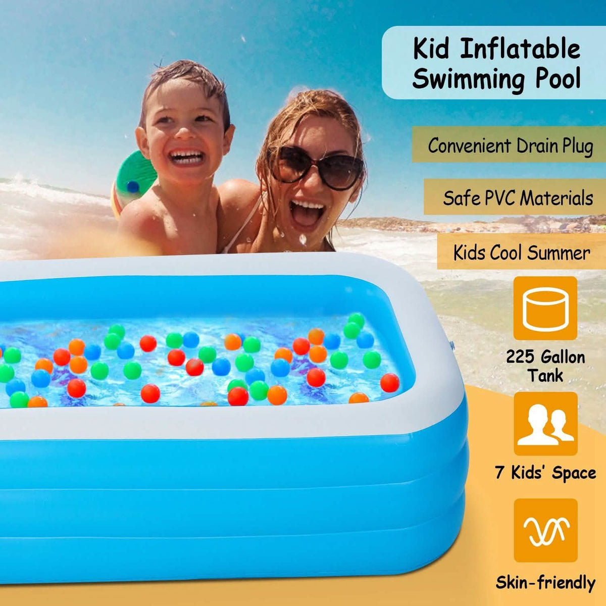 Inflatable Swimming Pool Outdoor Recreation - Tophatter Daily Deals