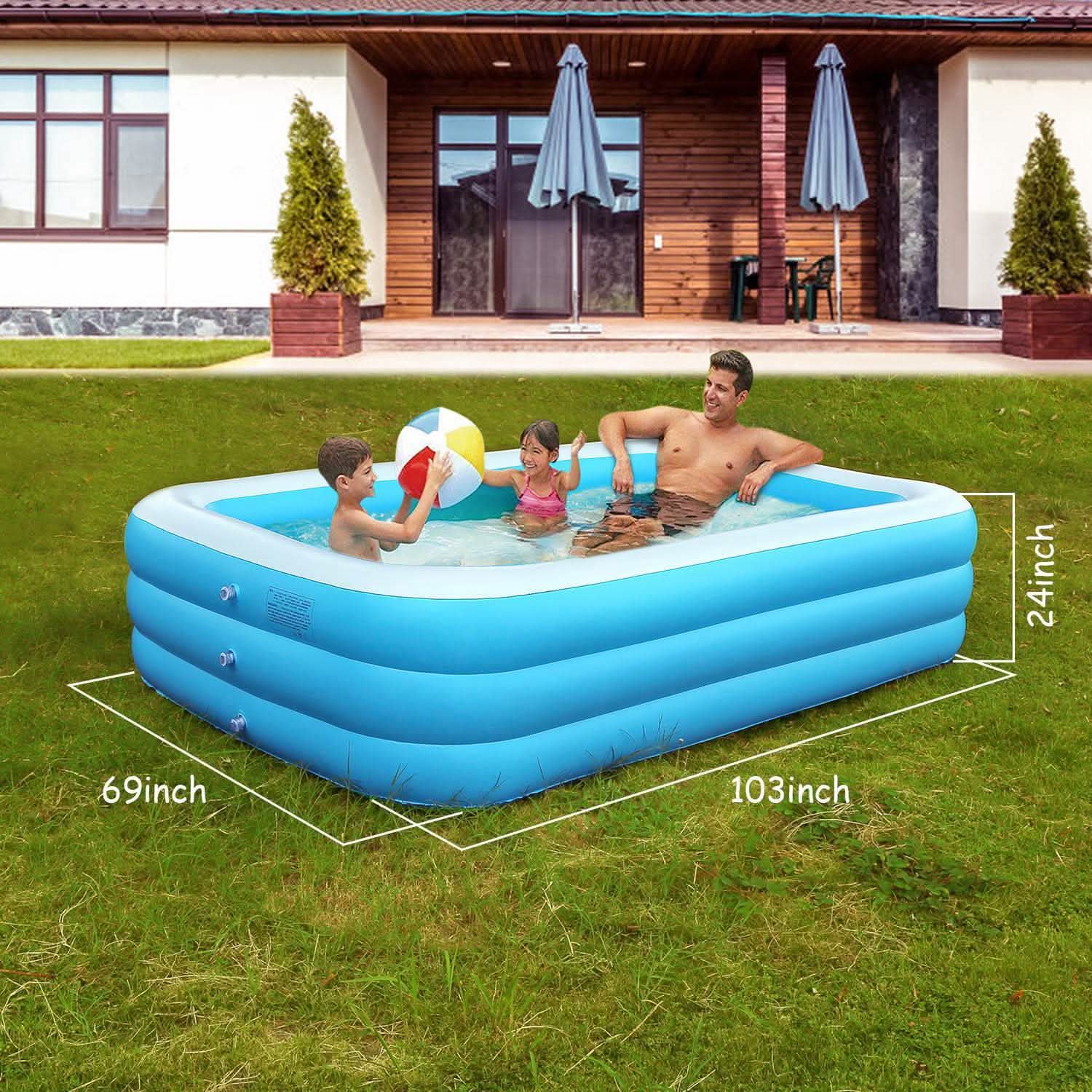 Inflatable Swimming Pool Outdoor Recreation - Tophatter Daily Deals