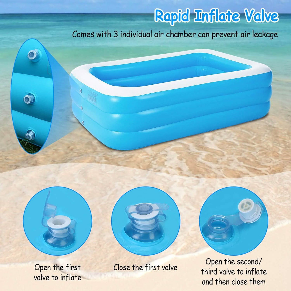 Inflatable Swimming Pool Outdoor Recreation - Tophatter Daily Deals