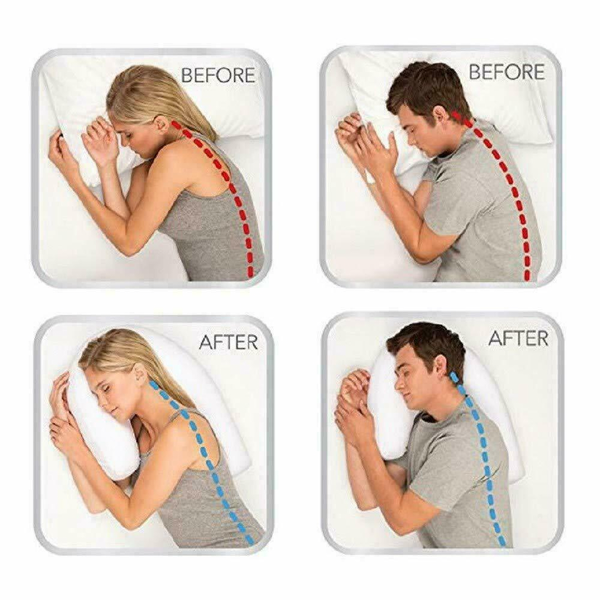 Orthopedic Side Sleeper Pillow With Ear Hole, Spine Support - Tophatter Daily Deals